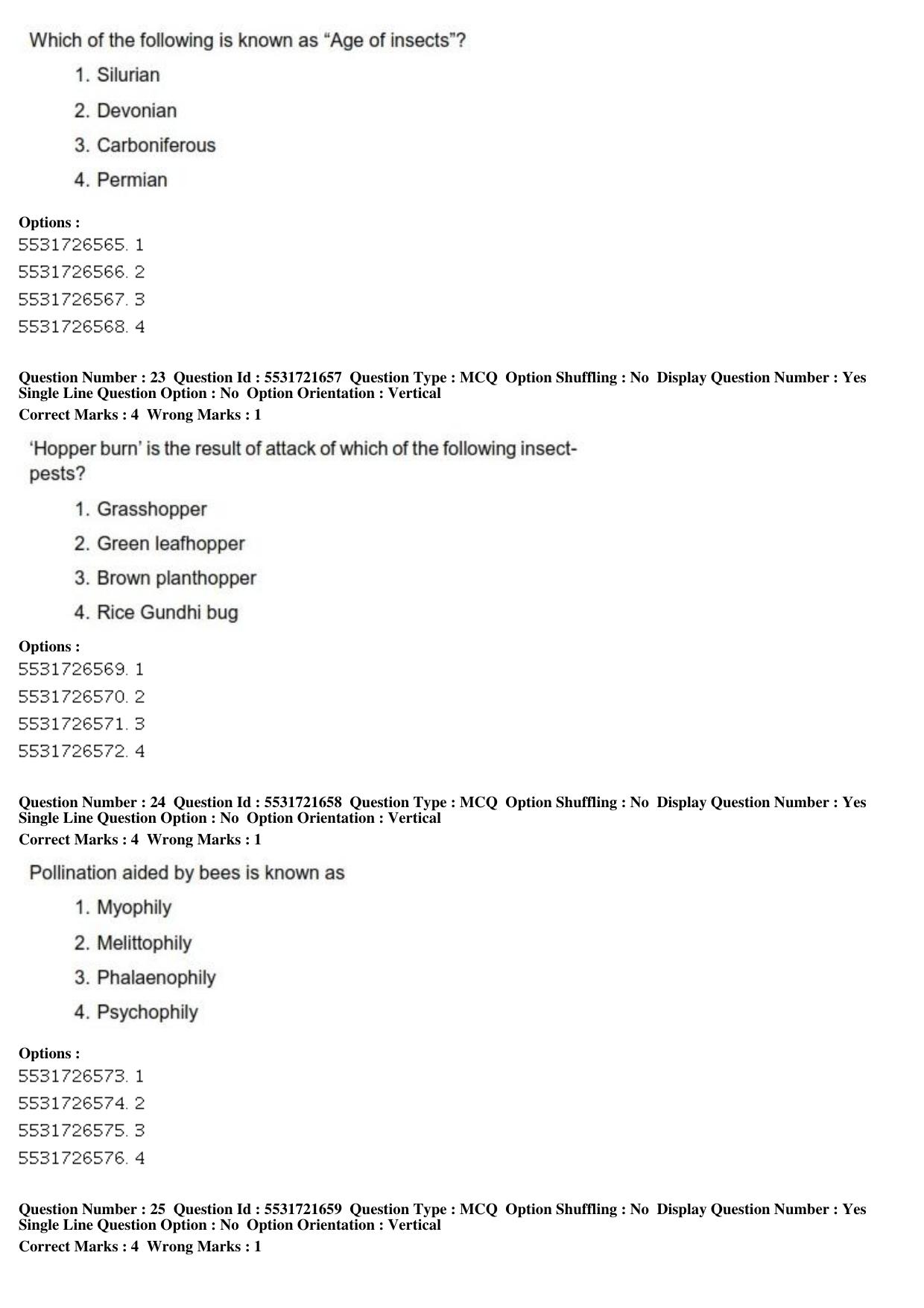 ICAR AIEEA PG 2019 ENTOMOLOGY AND NEMATOLOGY Question Paper - Page 9