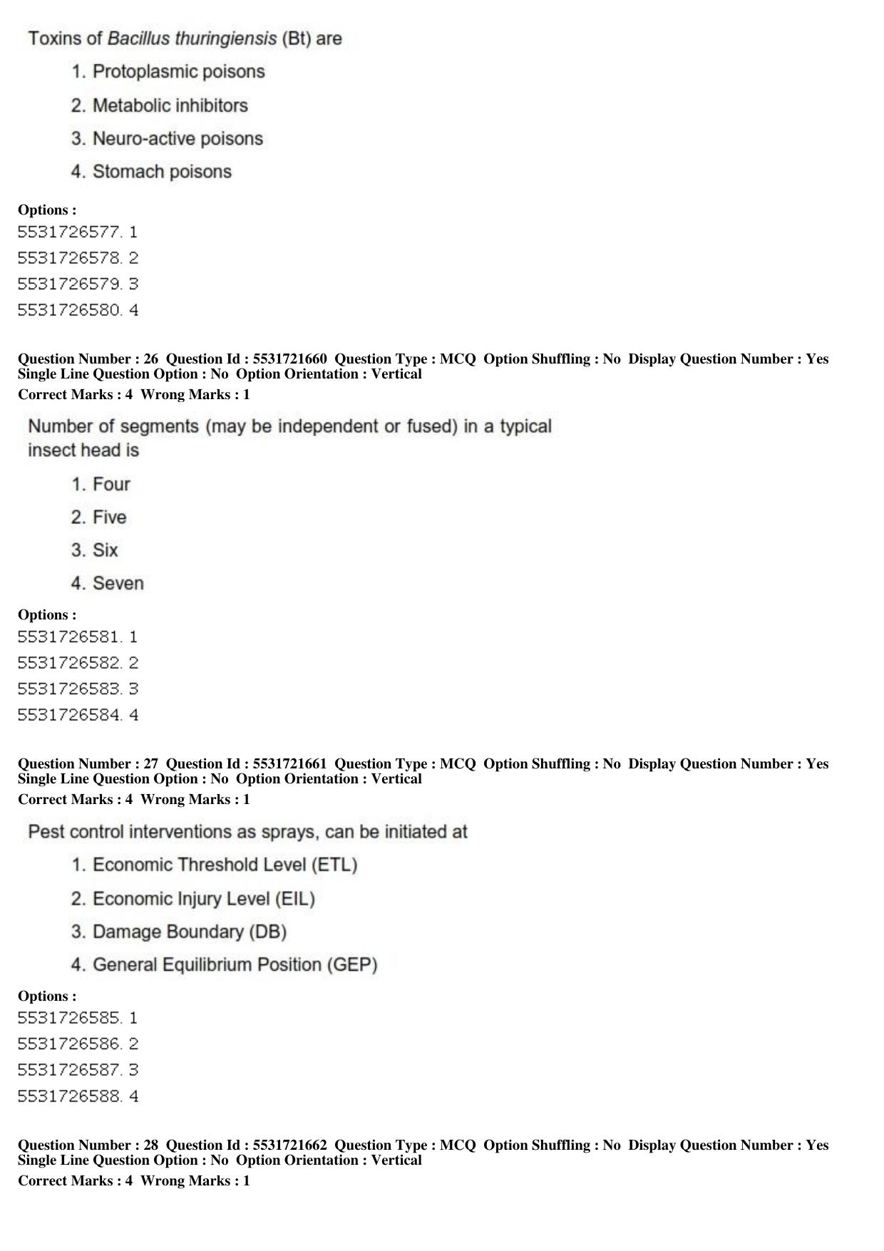 ICAR AIEEA PG 2019 ENTOMOLOGY AND NEMATOLOGY Question Paper - Page 10