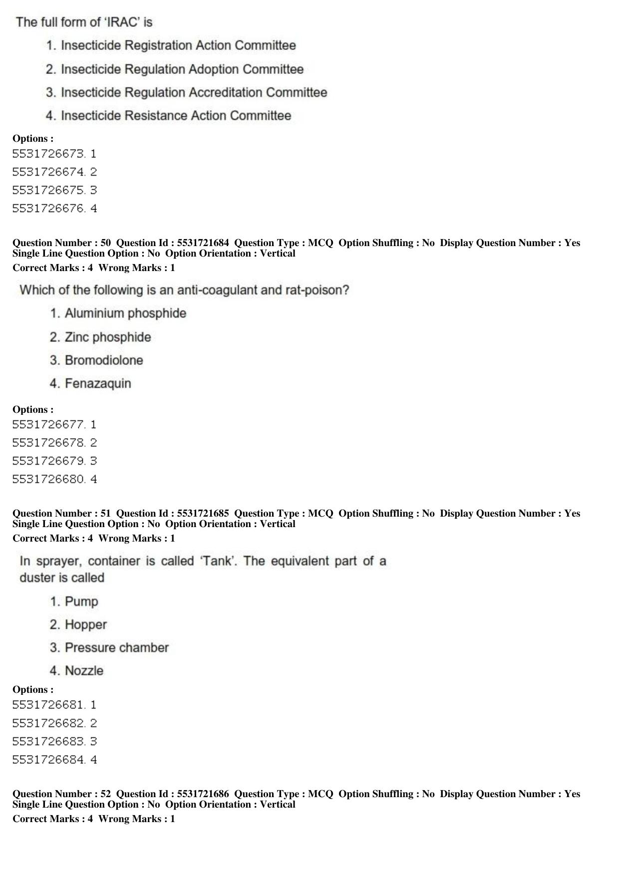 ICAR AIEEA PG 2019 ENTOMOLOGY AND NEMATOLOGY Question Paper - Page 18