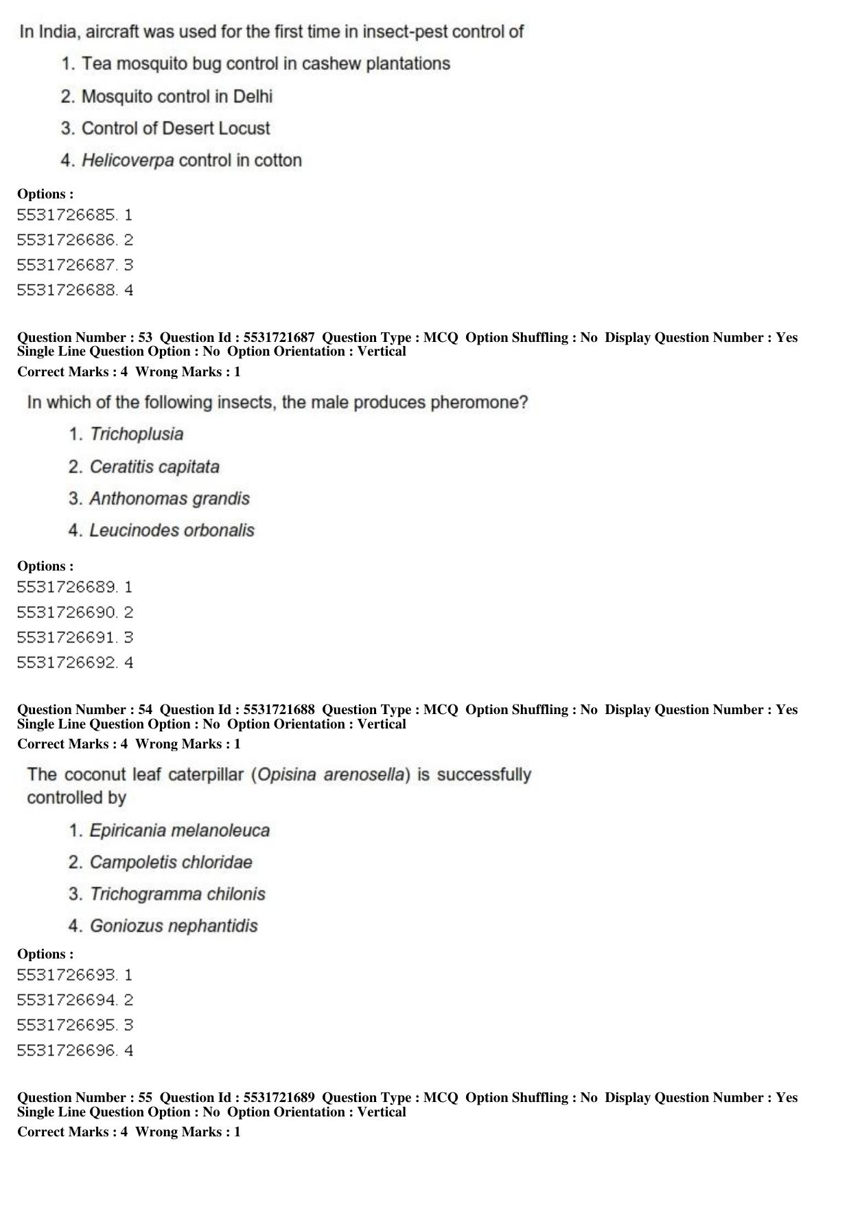 ICAR AIEEA PG 2019 ENTOMOLOGY AND NEMATOLOGY Question Paper - Page 19