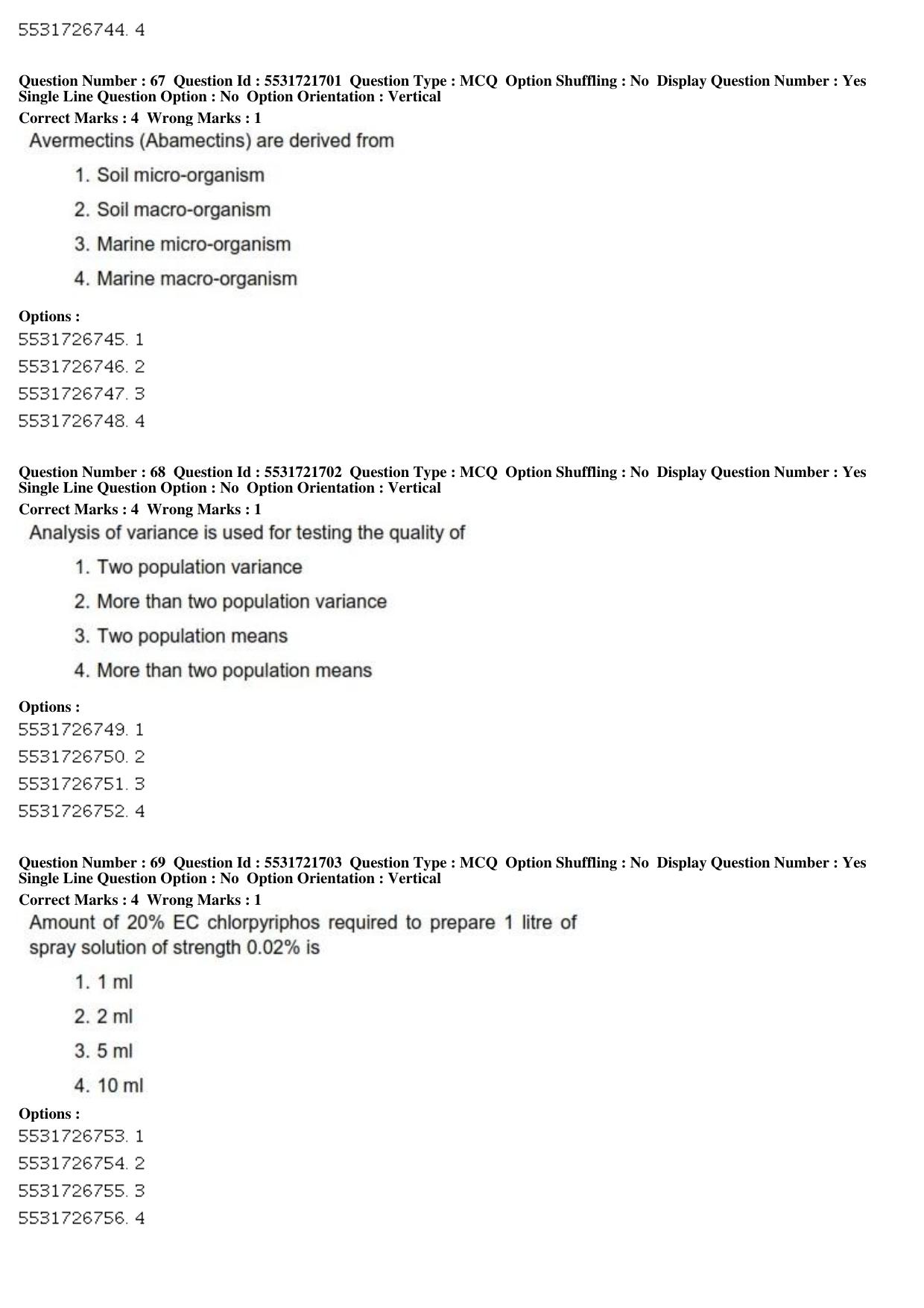 ICAR AIEEA PG 2019 ENTOMOLOGY AND NEMATOLOGY Question Paper - Page 24