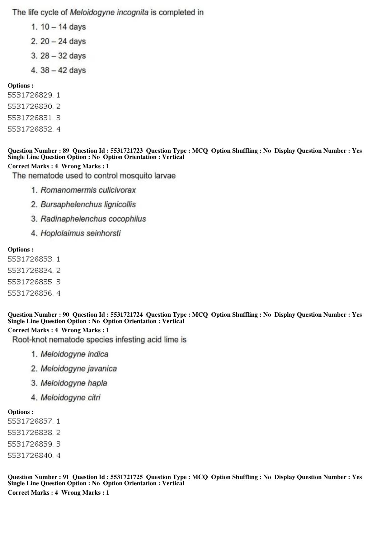 ICAR AIEEA PG 2019 ENTOMOLOGY AND NEMATOLOGY Question Paper - Page 31