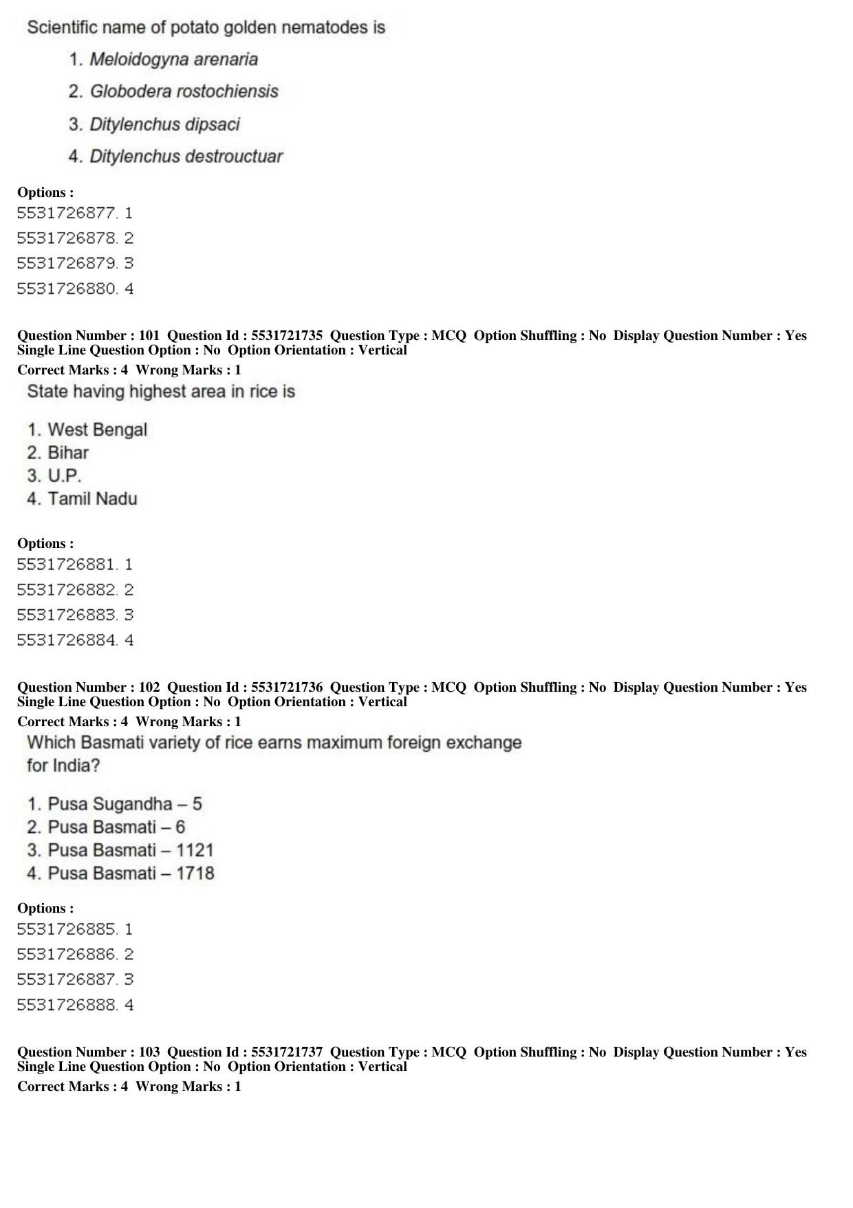 ICAR AIEEA PG 2019 ENTOMOLOGY AND NEMATOLOGY Question Paper - Page 35
