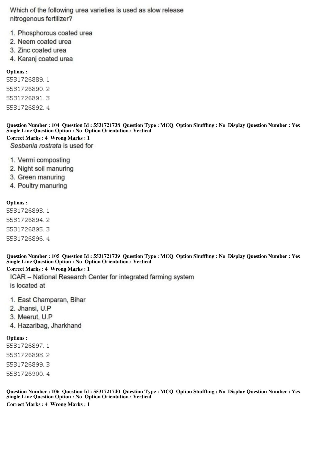 ICAR AIEEA PG 2019 ENTOMOLOGY AND NEMATOLOGY Question Paper - Page 36