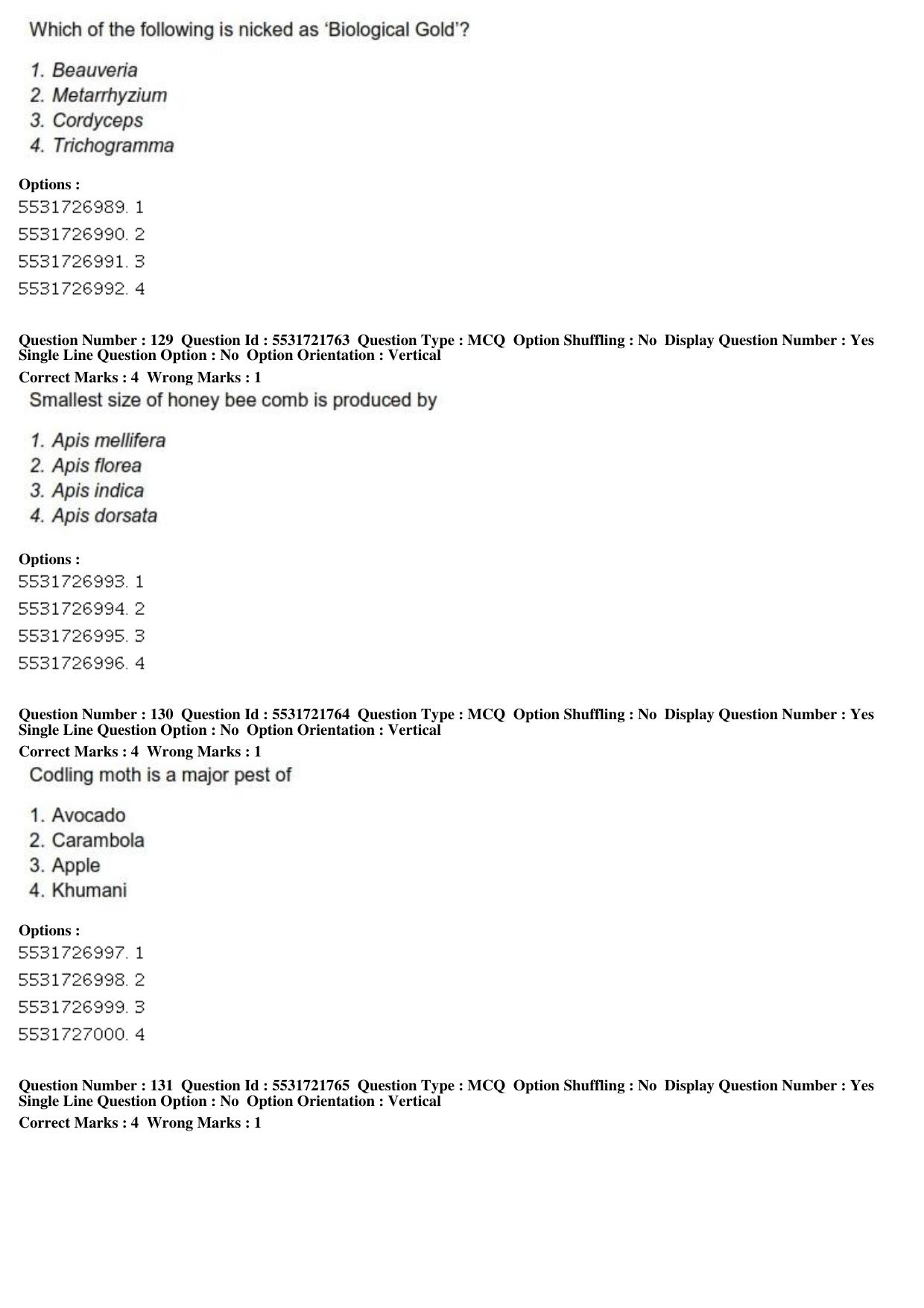 ICAR AIEEA PG 2019 ENTOMOLOGY AND NEMATOLOGY Question Paper - Page 44