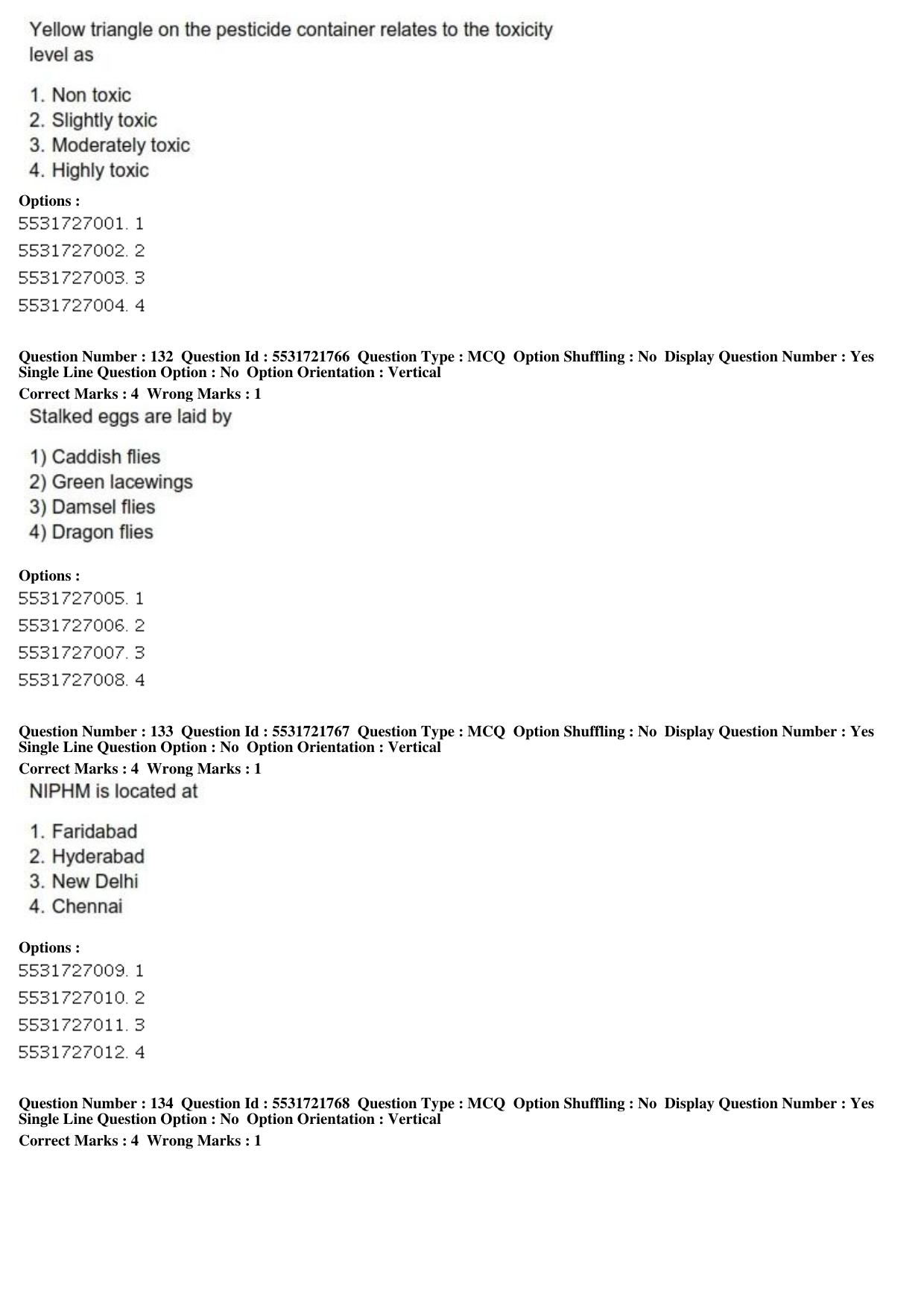 ICAR AIEEA PG 2019 ENTOMOLOGY AND NEMATOLOGY Question Paper - Page 45
