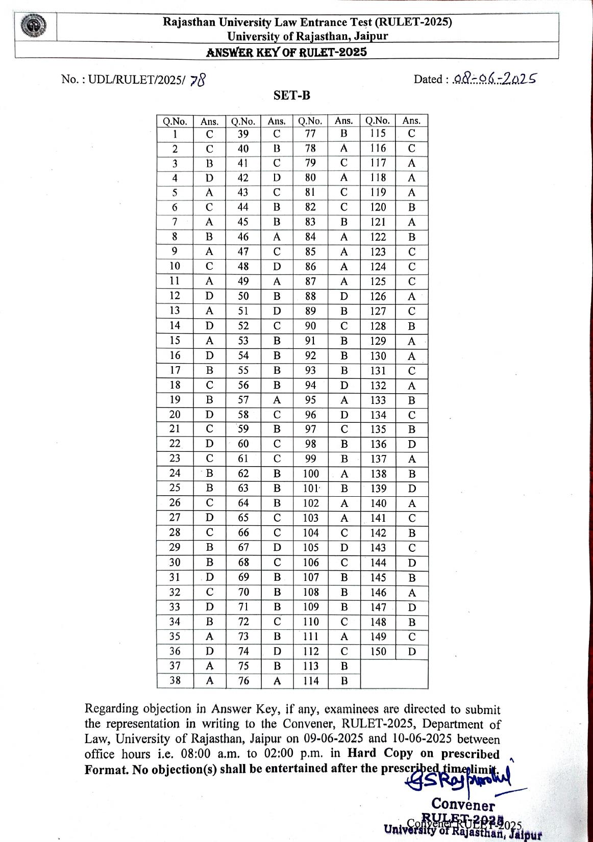 Final RULET 2025 Answer Key - Page 2