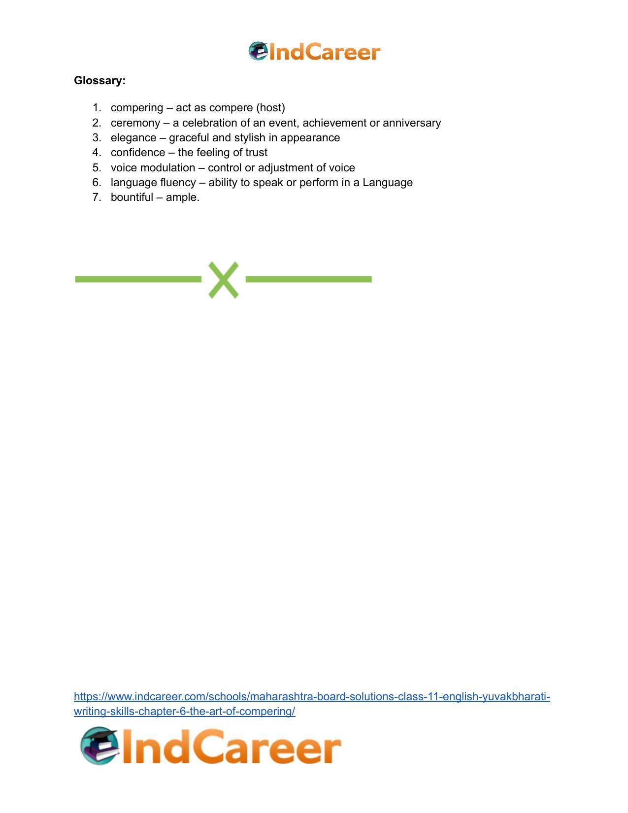 Maharashtra Board Solutions Class 11-English Yuvakbharati (Writing Skills): Chapter 6- The Art of Compering - Page 8