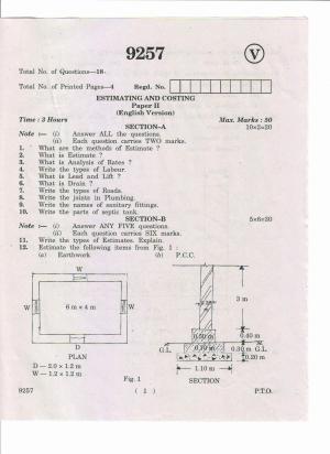 AP Inter 2nd Year Estimating and Costing-II (BC&MT) March-2019-Vocational Question Paper