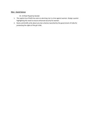 CBSE Worksheets for Class 7 Geography Role Played by Gender Assignment 2