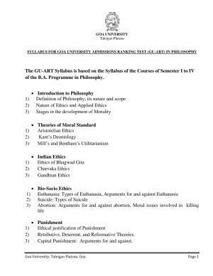 GU ART Philosophy Syllabus