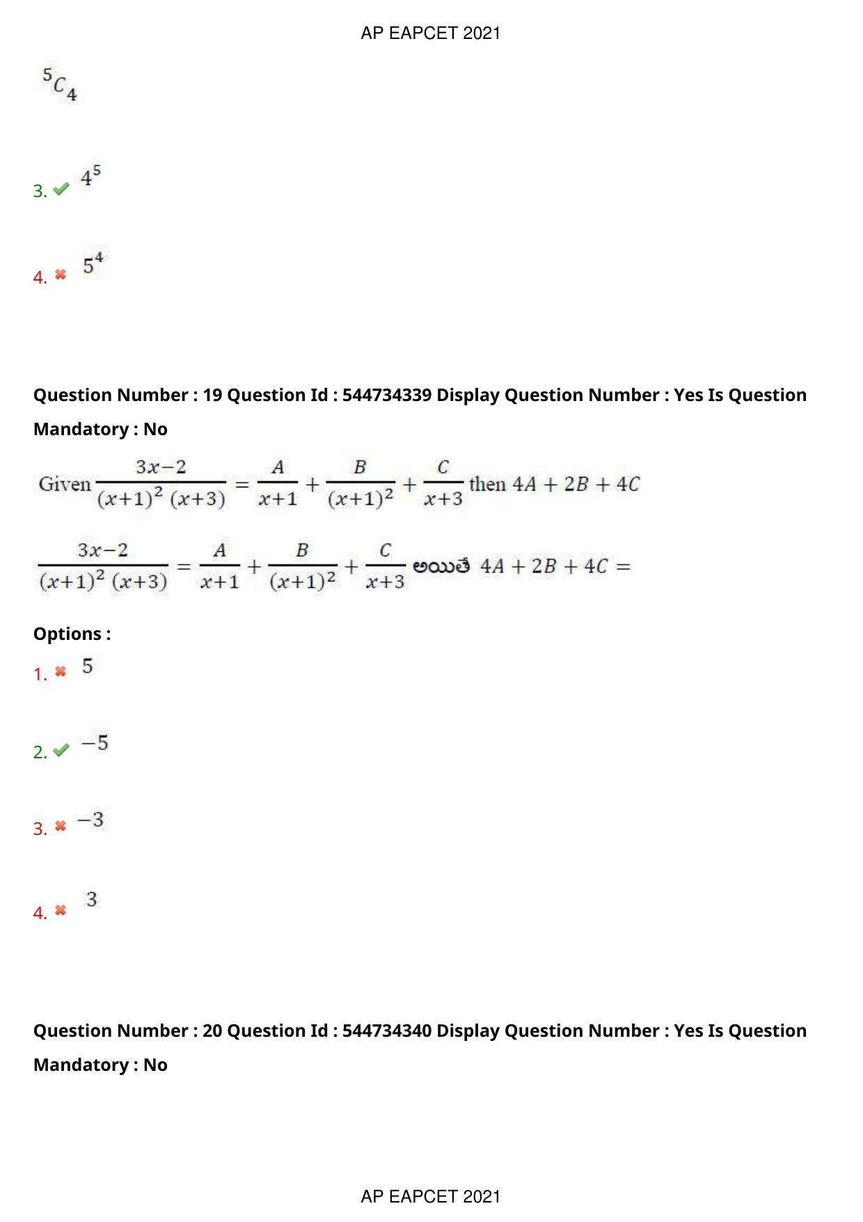 AP EAPCET 2021 - August 20,2021 Shift 1 - Master Engineering Question Paper With Preliminary Keys - Page 13