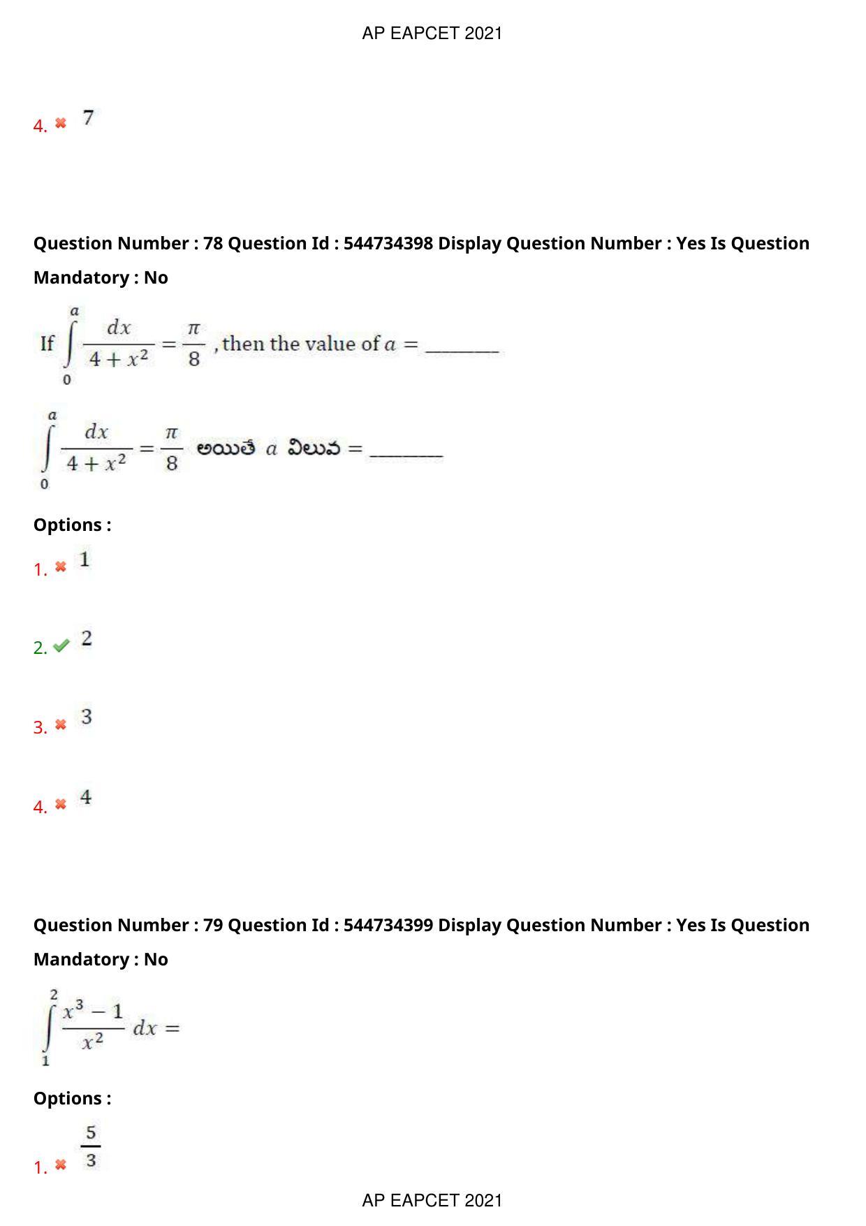 AP EAPCET 2021 - August 20,2021 Shift 1 - Master Engineering Question Paper With Preliminary Keys - Page 51