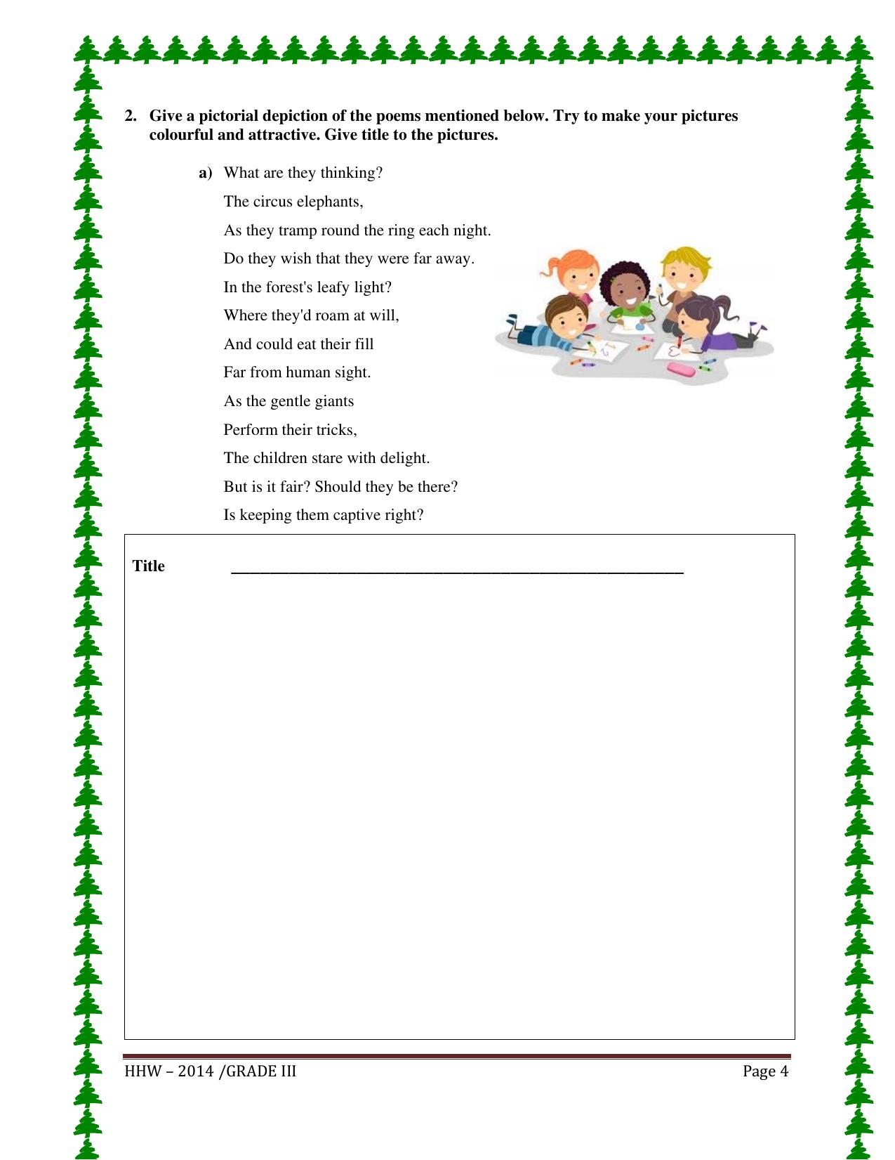 Worksheet for Class 3 English Assignment 32 - Page 2