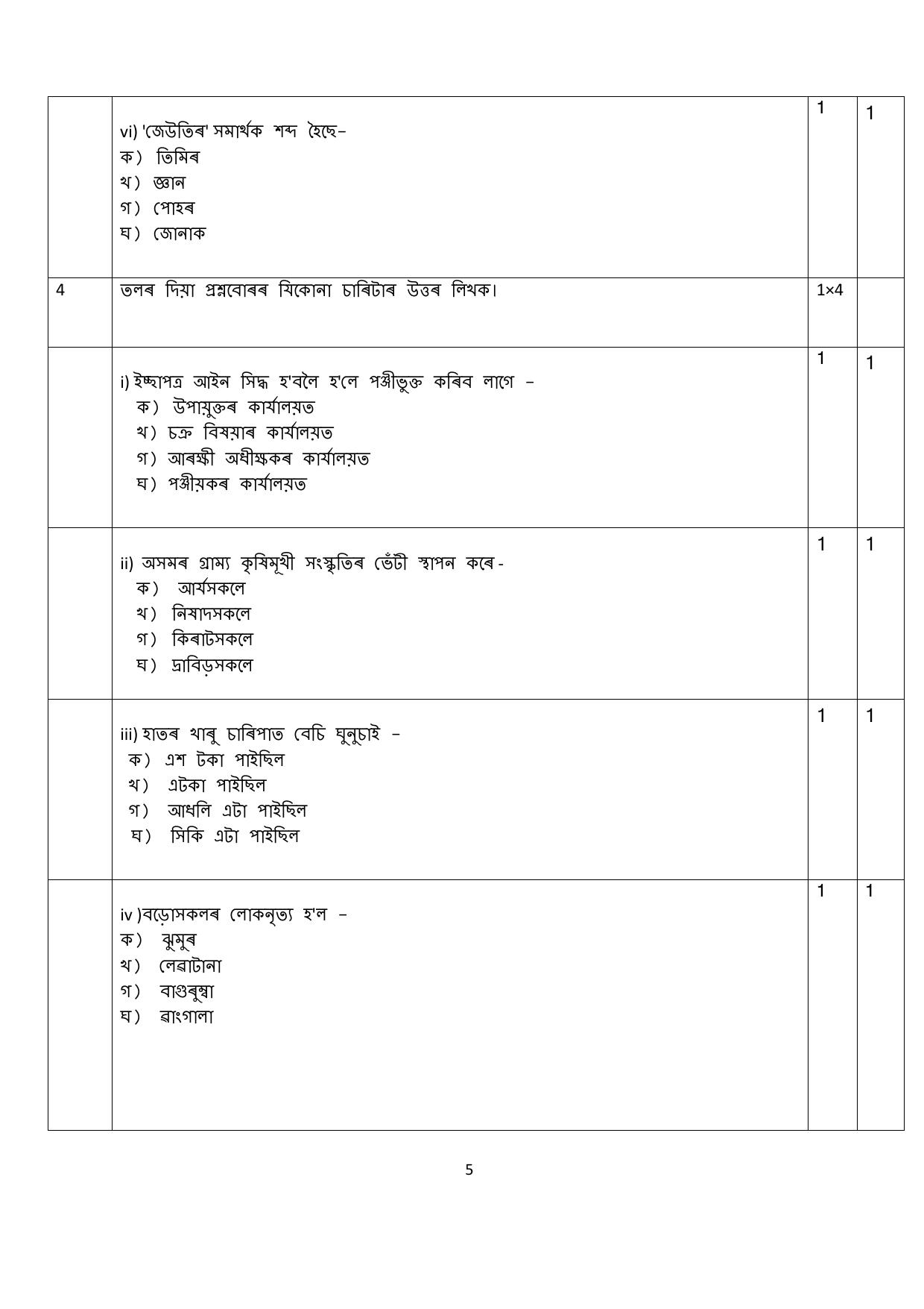 NIOS Class 10 Assamese (228) Sample Paper - Page 5