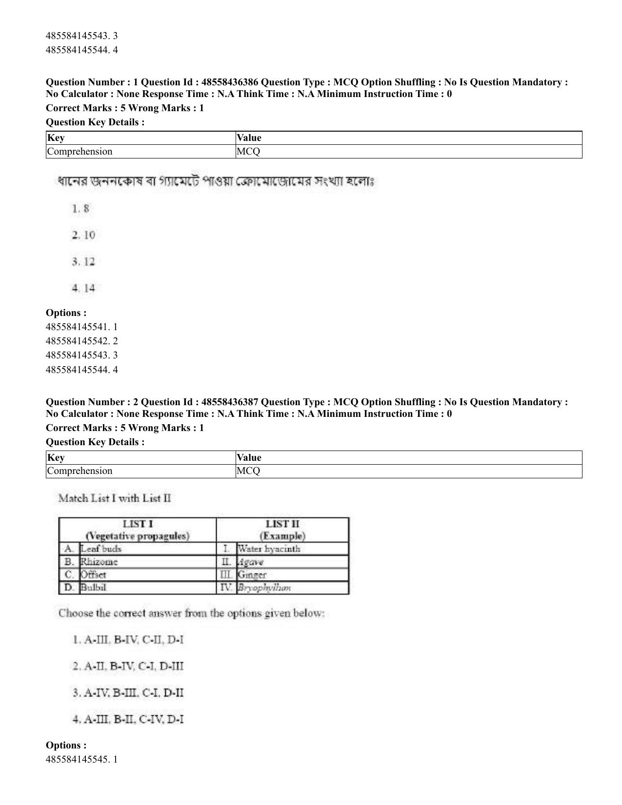CUET 2023 English Bengali Shift 3 Question Papers - 22 June 2023 - Page 3
