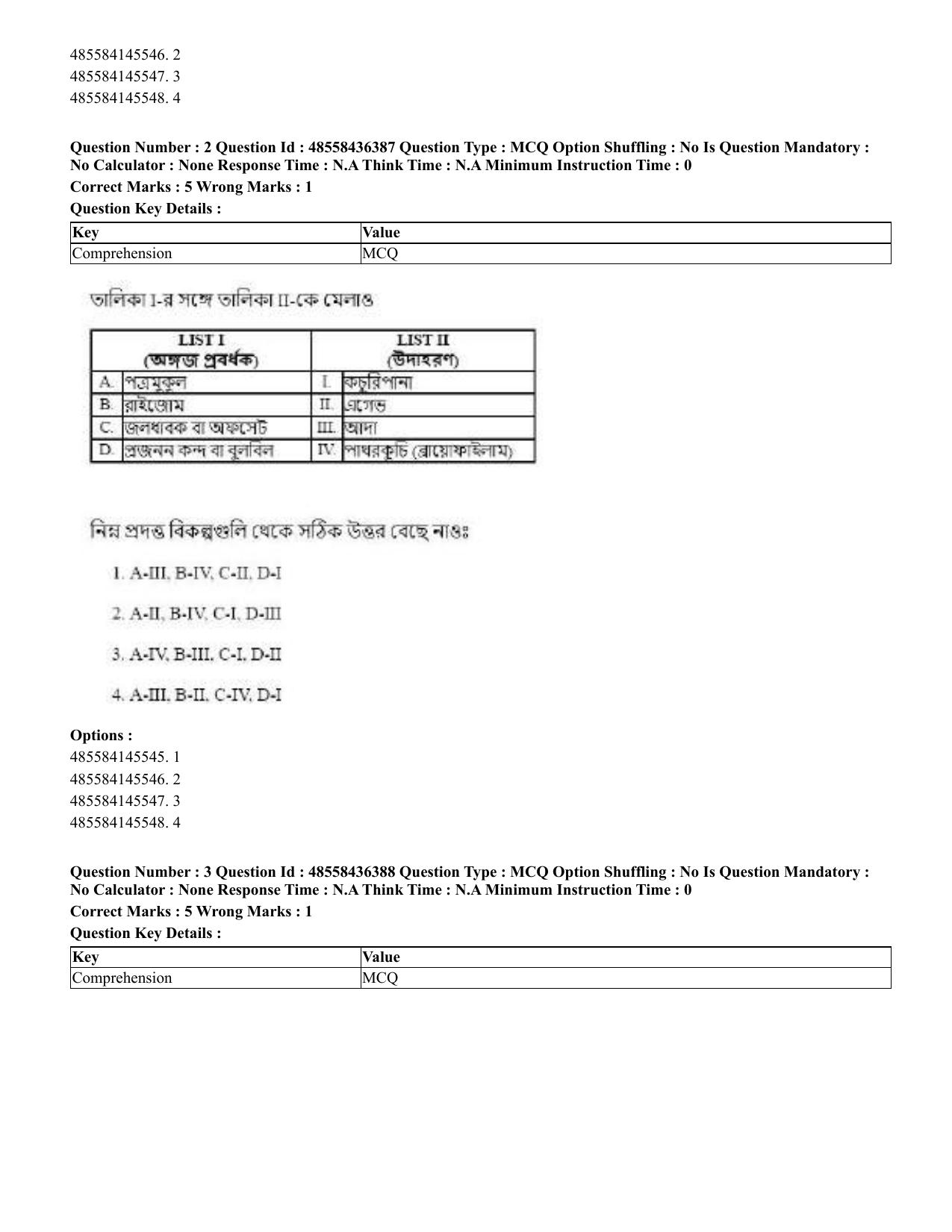 CUET 2023 English Bengali Shift 3 Question Papers - 22 June 2023 - Page 4