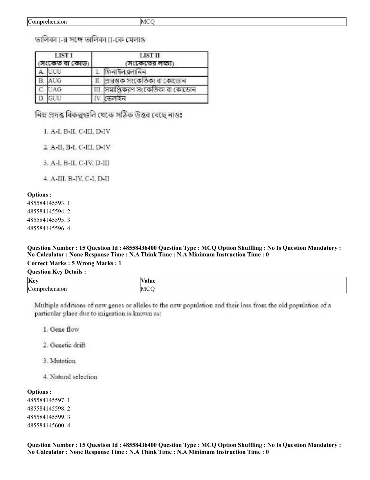 CUET 2023 English Bengali Shift 3 Question Papers - 22 June 2023 - Page 17