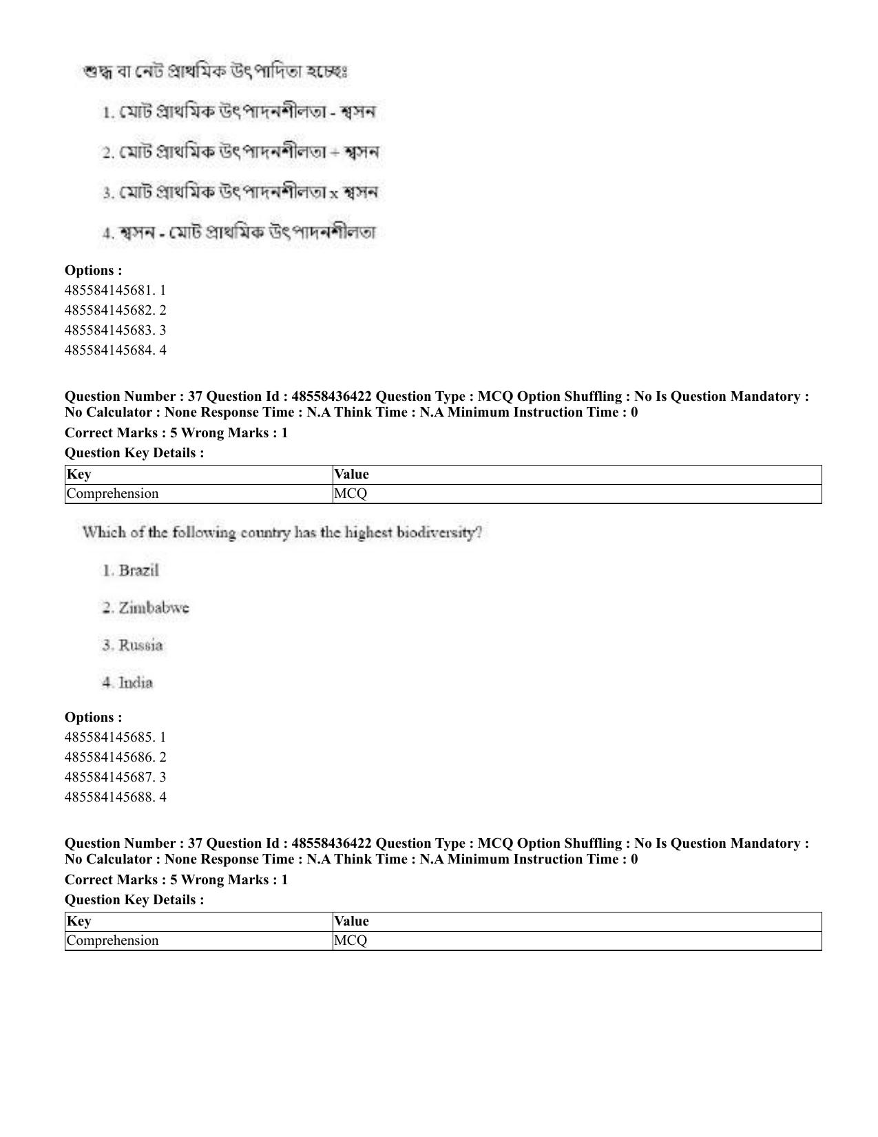 CUET 2023 English Bengali Shift 3 Question Papers - 22 June 2023 - Page 40