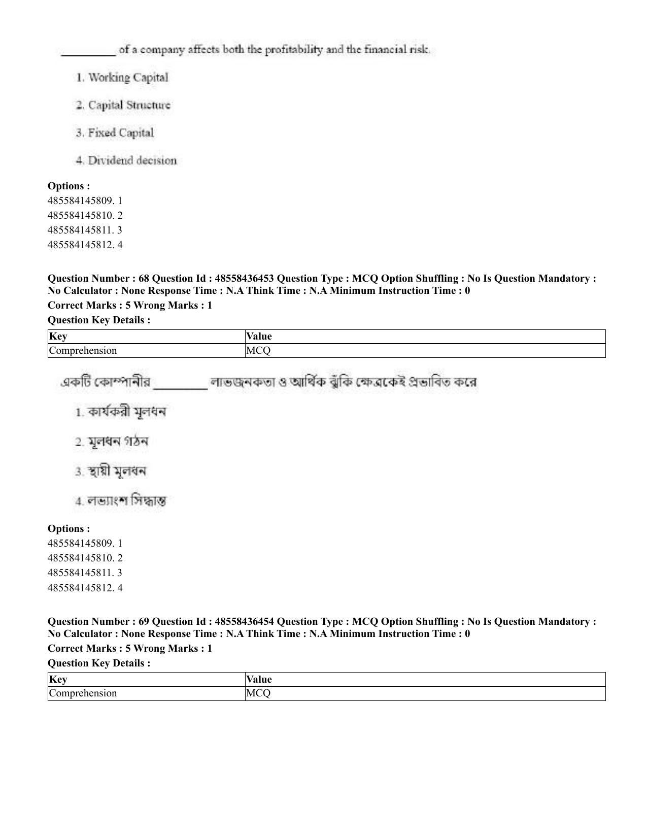 CUET 2023 English Bengali Shift 3 Question Papers - 22 June 2023 - Page 79