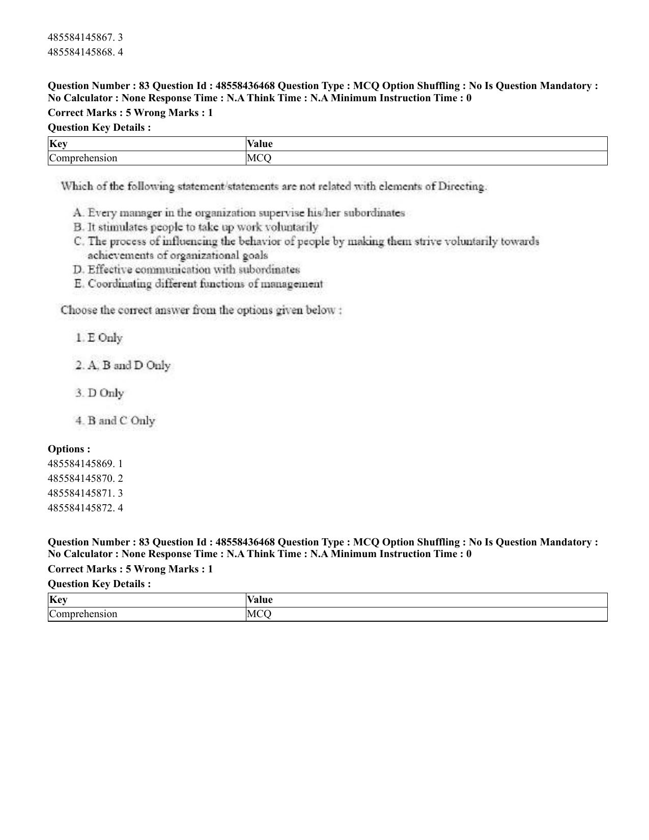 CUET 2023 English Bengali Shift 3 Question Papers - 22 June 2023 - Page 96