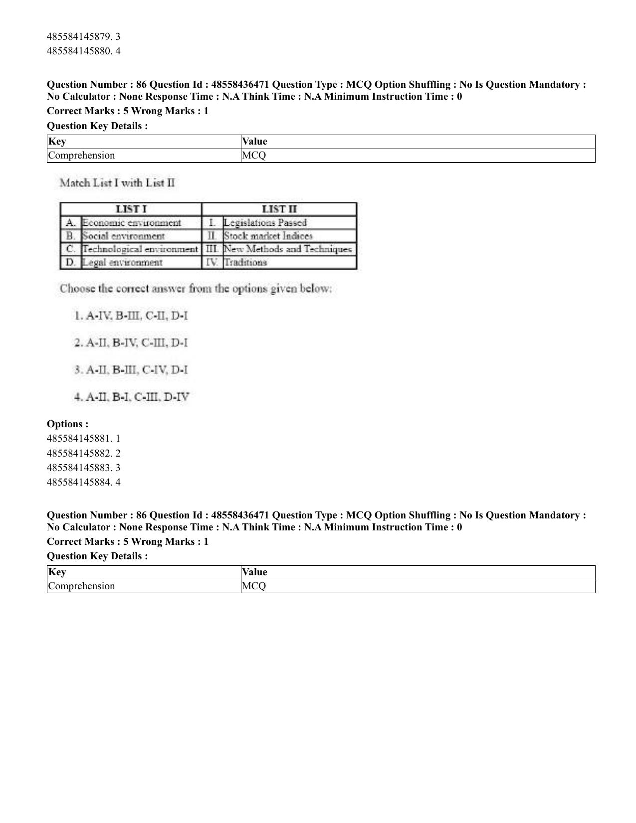 CUET 2023 English Bengali Shift 3 Question Papers - 22 June 2023 - Page 100