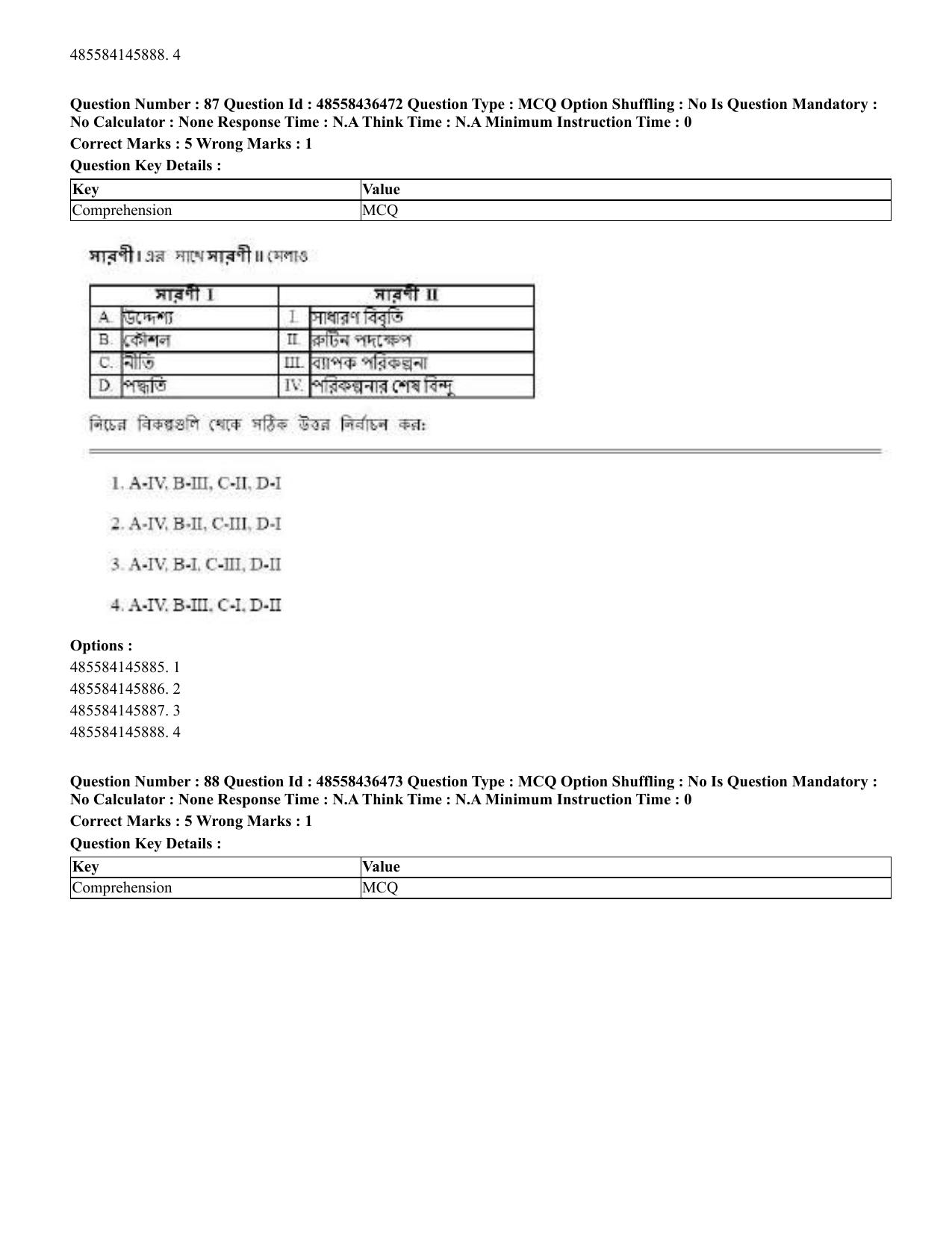 CUET 2023 English Bengali Shift 3 Question Papers - 22 June 2023 - Page 102