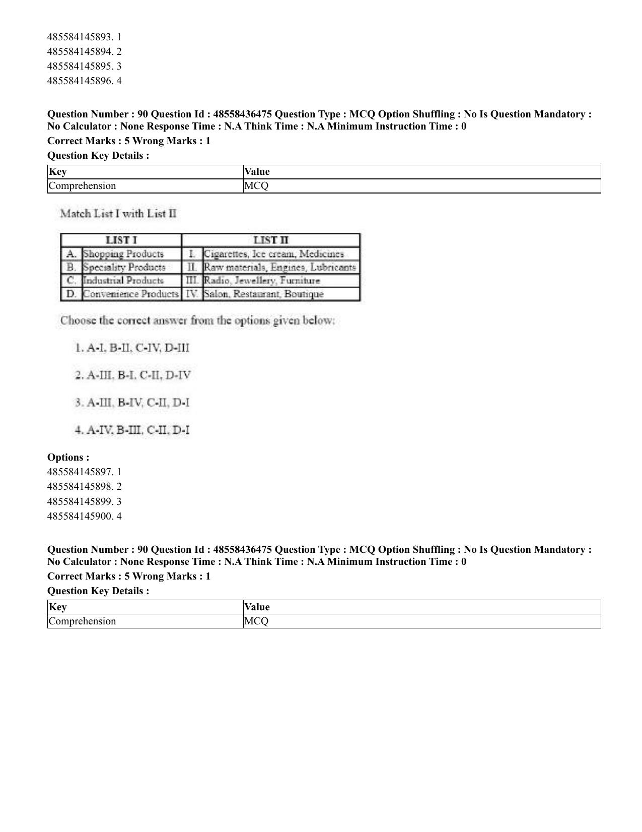 CUET 2023 English Bengali Shift 3 Question Papers - 22 June 2023 - Page 106