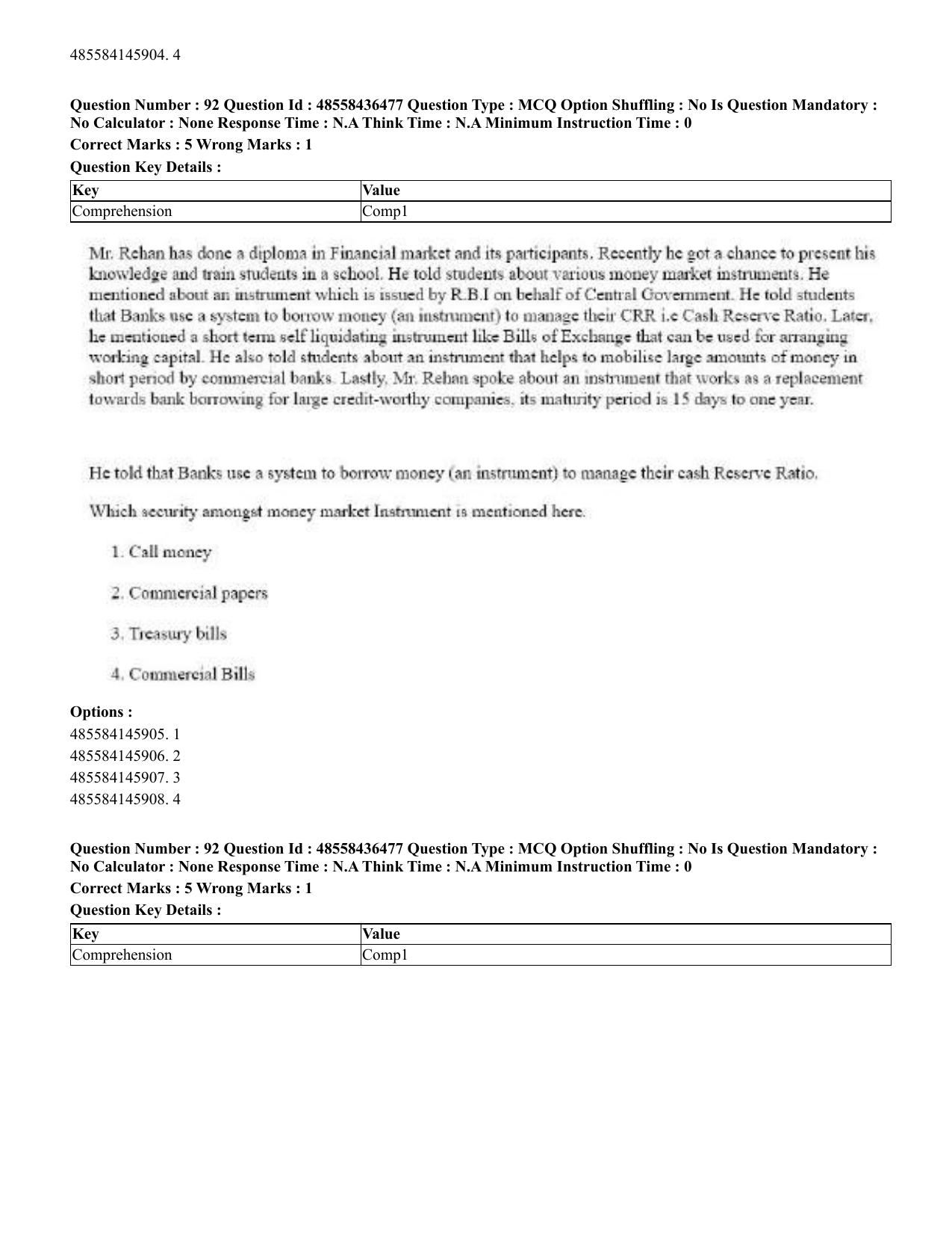 CUET 2023 English Bengali Shift 3 Question Papers - 22 June 2023 - Page 109