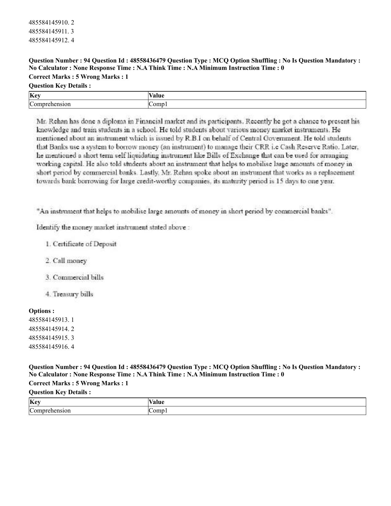 CUET 2023 English Bengali Shift 3 Question Papers - 22 June 2023 - Page 112