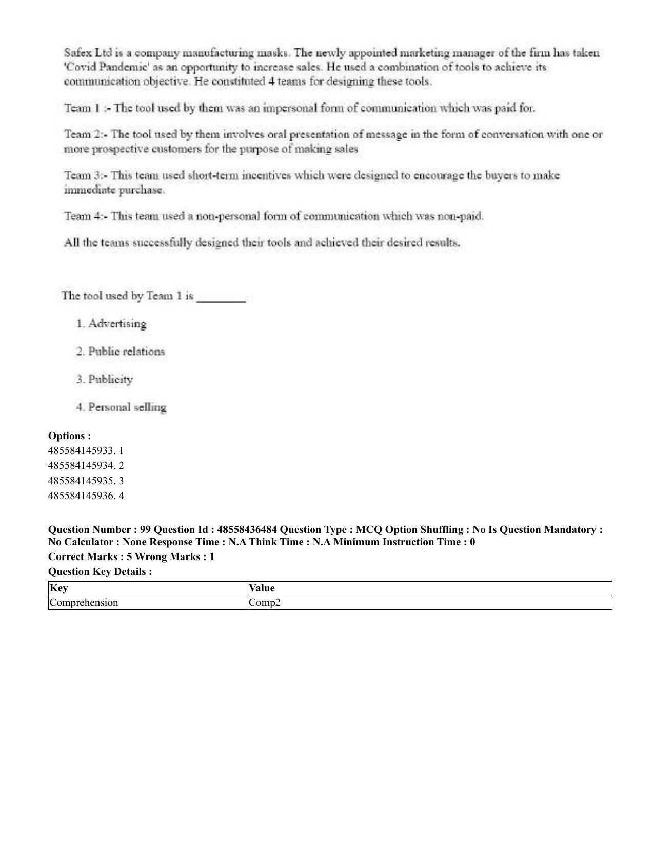 CUET 2023 English Bengali Shift 3 Question Papers - 22 June 2023 - Page 121