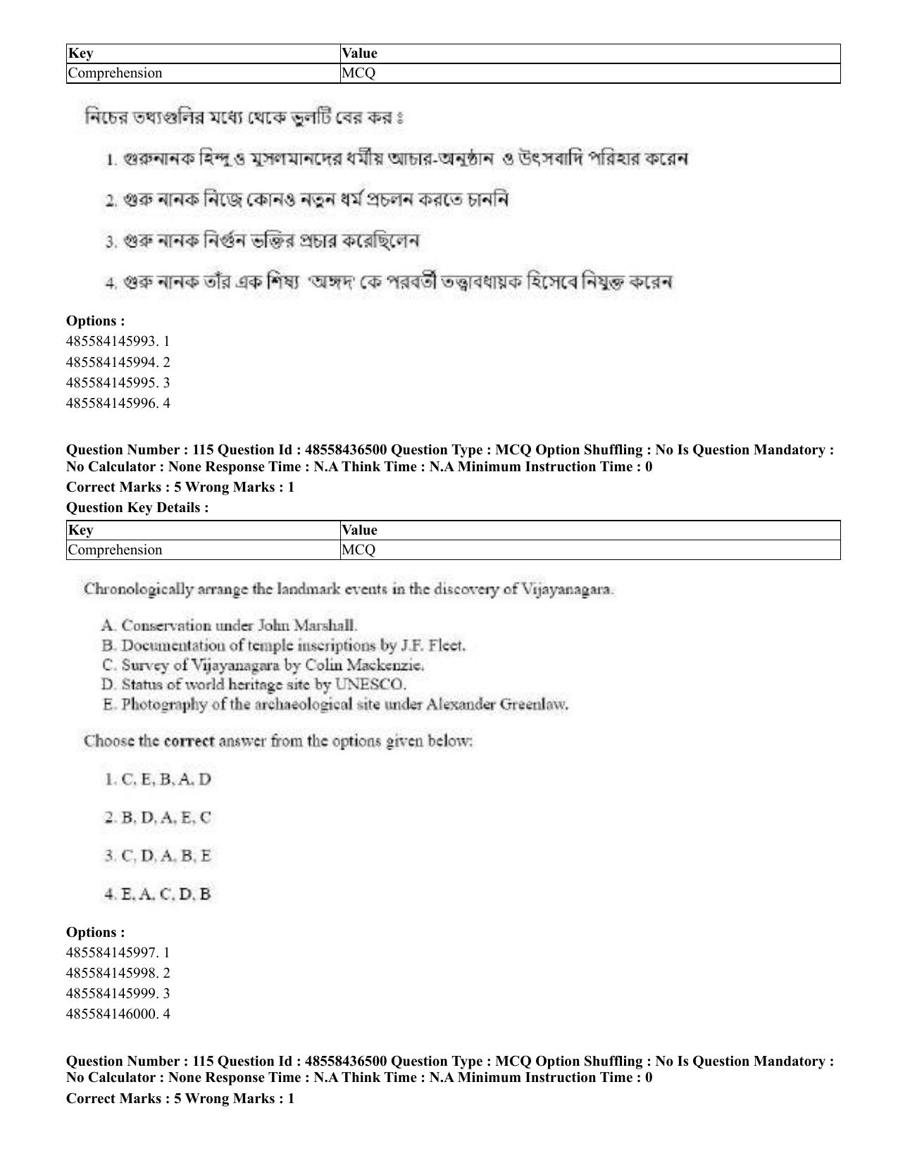 CUET 2023 English Bengali Shift 3 Question Papers - 22 June 2023 - Page 140
