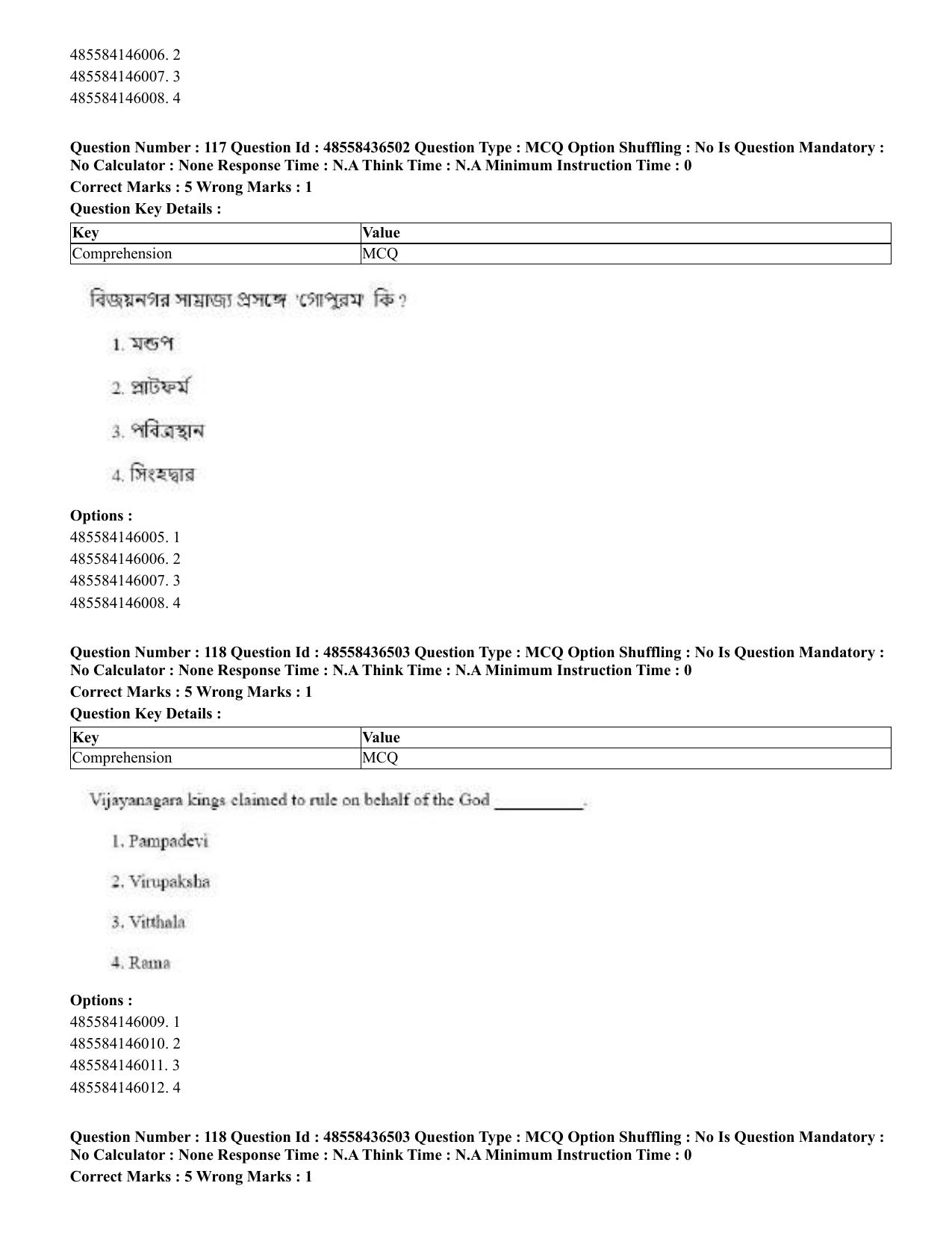 CUET 2023 English Bengali Shift 3 Question Papers - 22 June 2023 - Page 143
