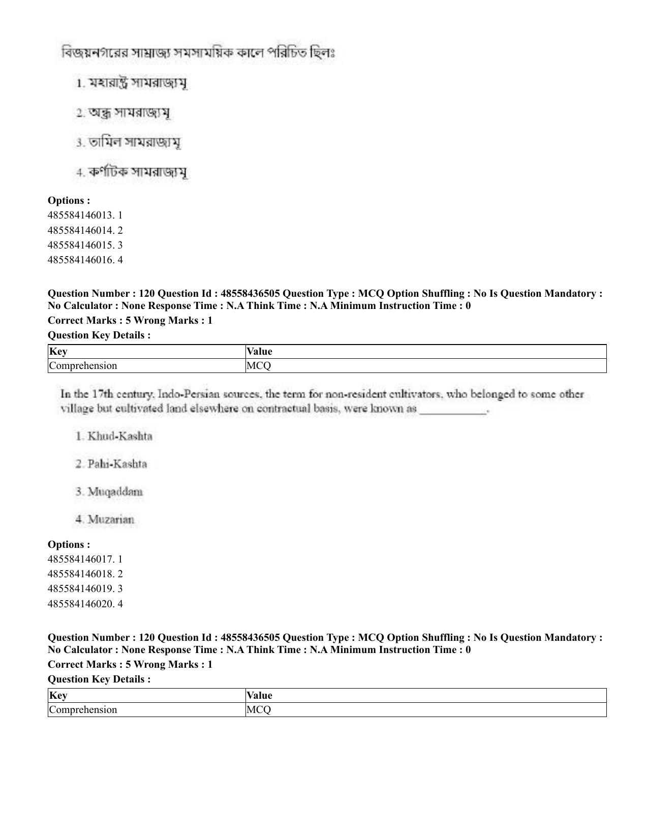 CUET 2023 English Bengali Shift 3 Question Papers - 22 June 2023 - Page 145