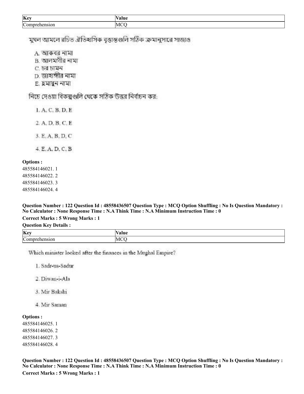 CUET 2023 English Bengali Shift 3 Question Papers - 22 June 2023 - Page 147