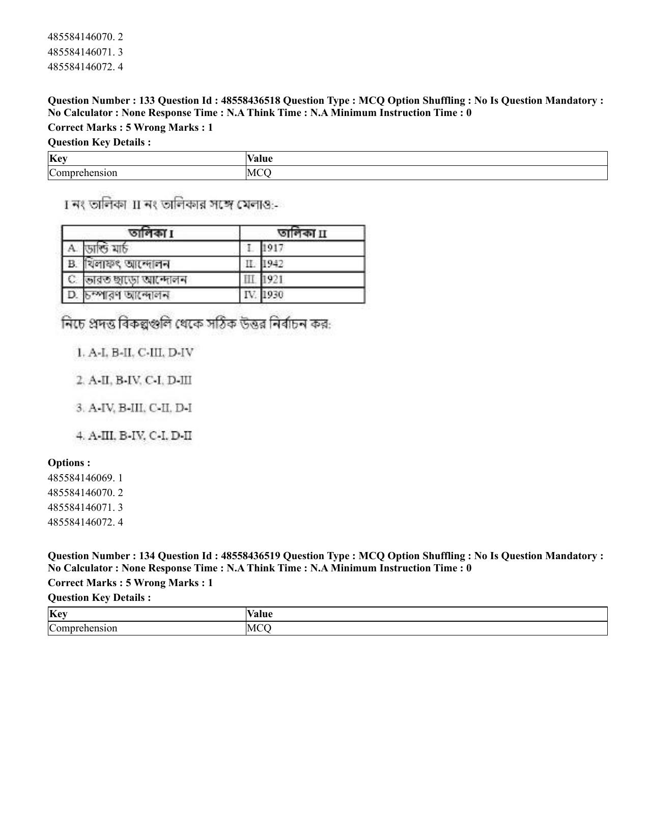 CUET 2023 English Bengali Shift 3 Question Papers - 22 June 2023 - Page 159