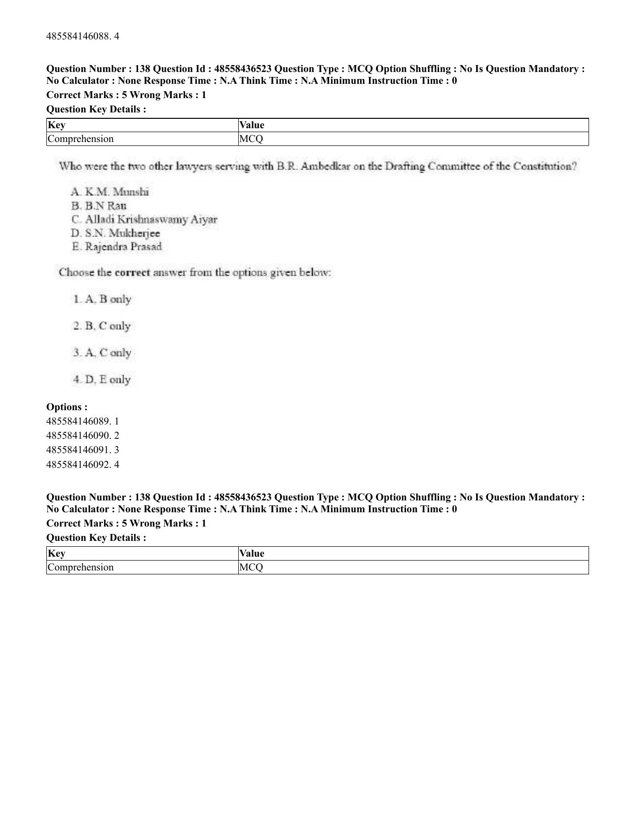 CUET 2023 English Bengali Shift 3 Question Papers - 22 June 2023 - Page 164