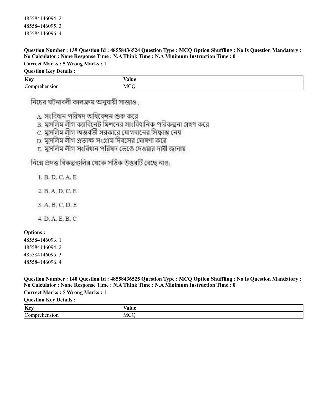 CUET 2023 English Bengali Shift 3 Question Papers - 22 June 2023 - Page 166
