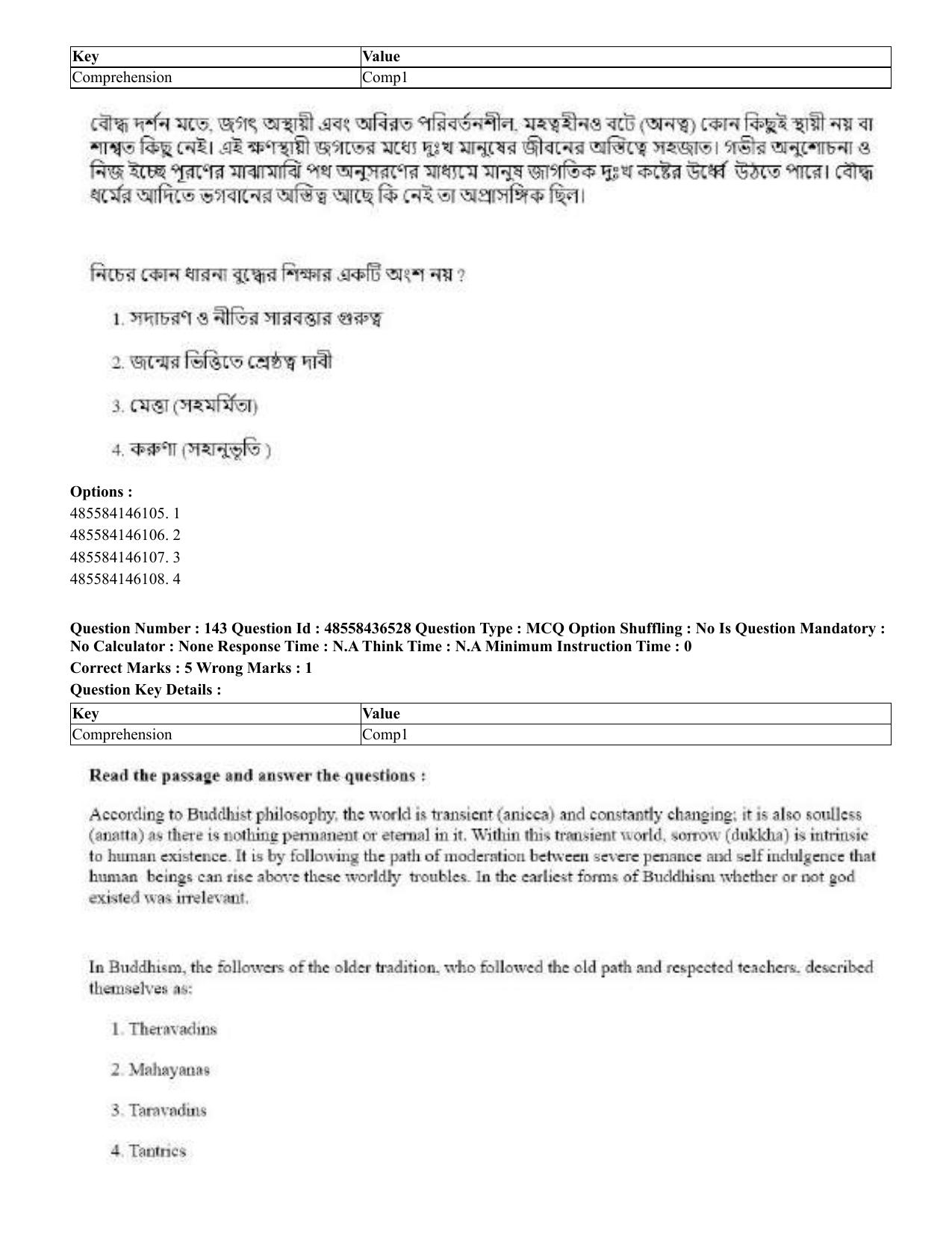 CUET 2023 English Bengali Shift 3 Question Papers - 22 June 2023 - Page 170