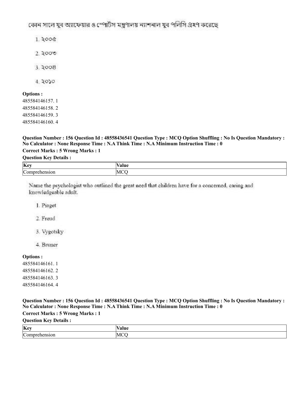 CUET 2023 English Bengali Shift 3 Question Papers - 22 June 2023 - Page 188