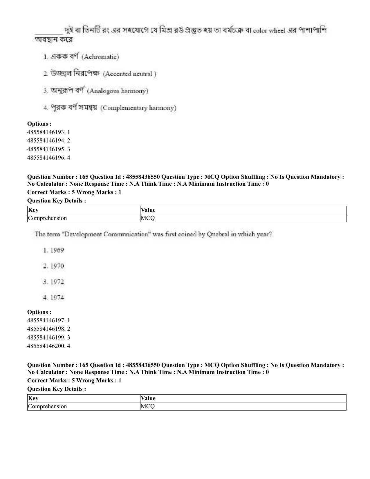 CUET 2023 English Bengali Shift 3 Question Papers - 22 June 2023 - Page 197
