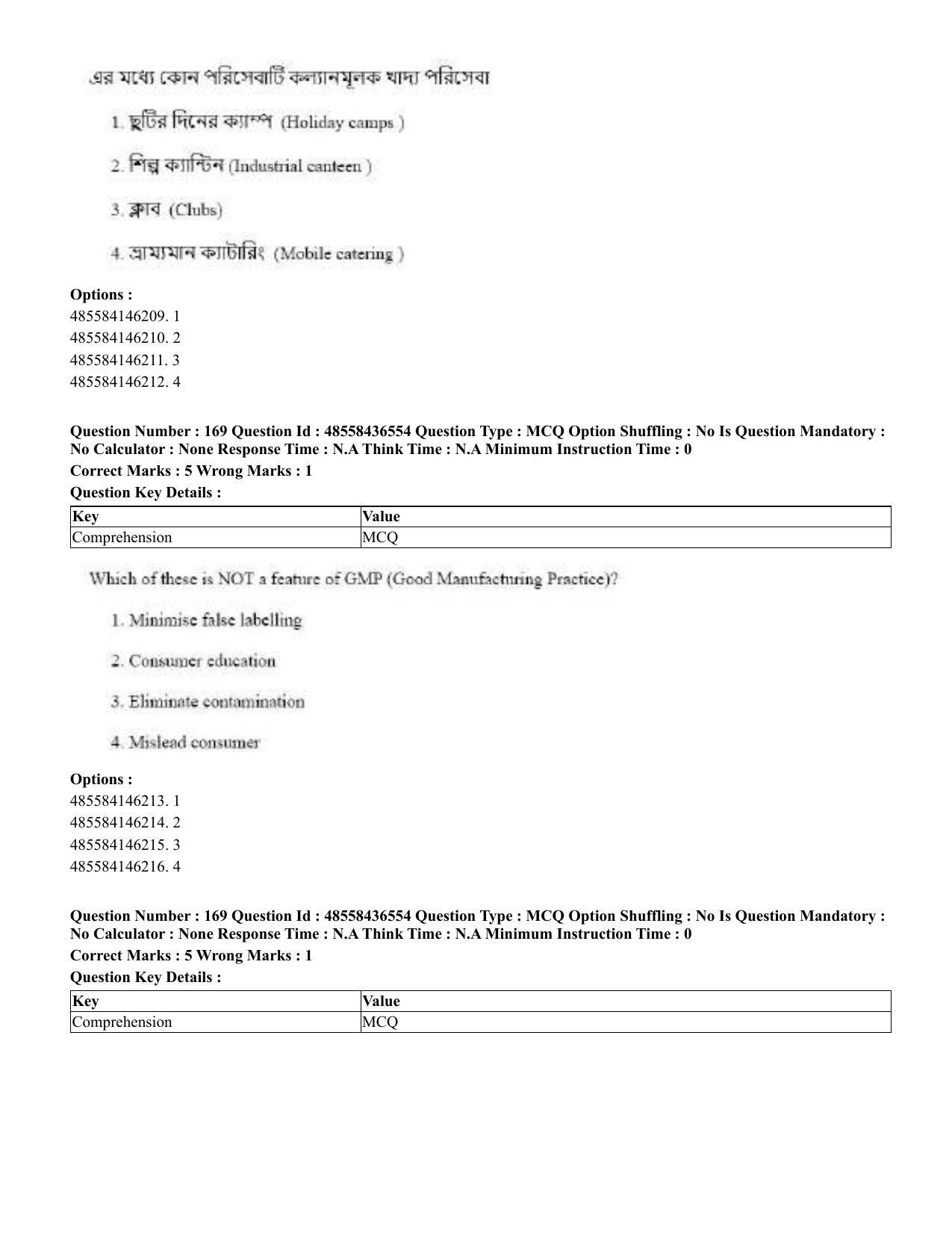 CUET 2023 English Bengali Shift 3 Question Papers - 22 June 2023 - Page 201