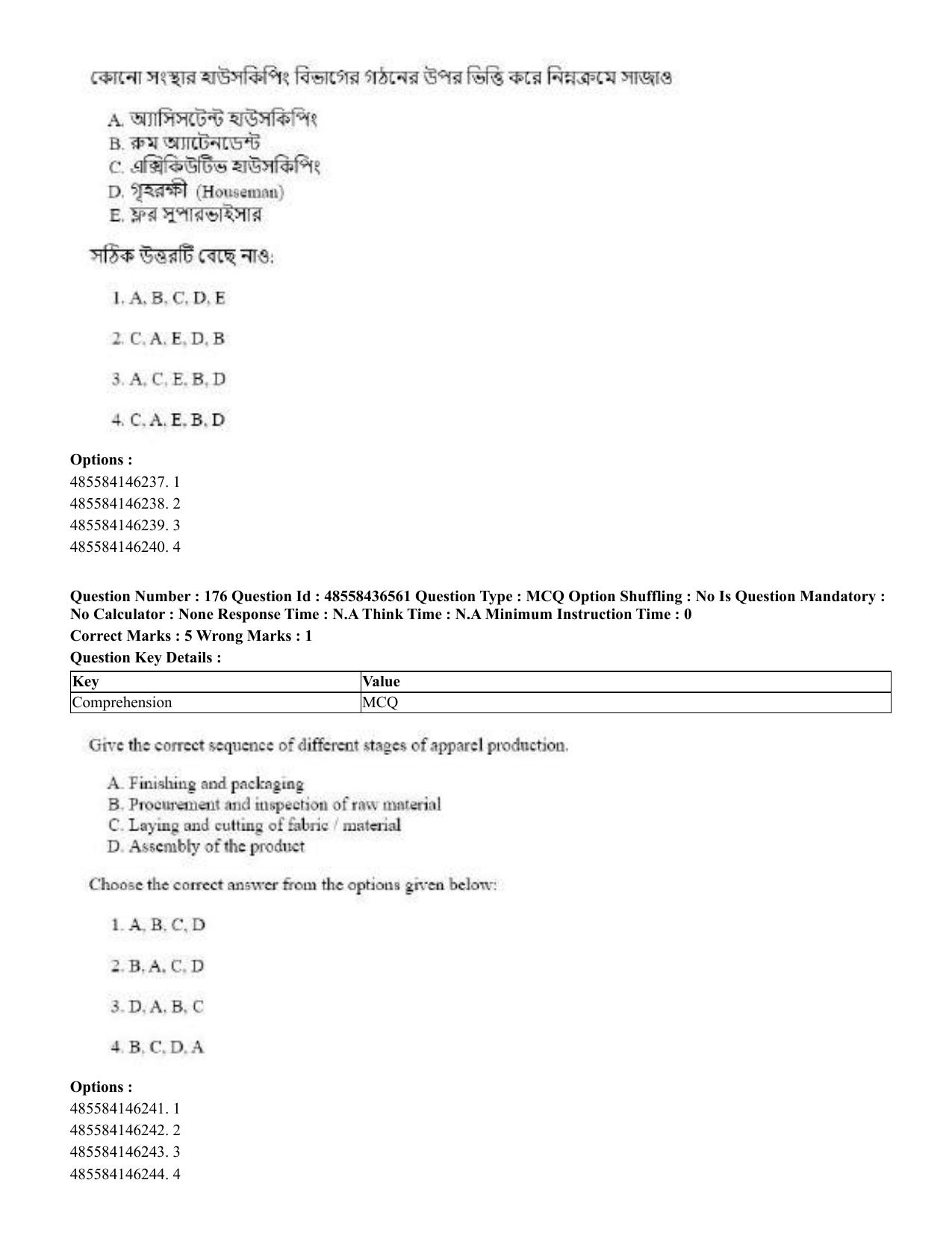CUET 2023 English Bengali Shift 3 Question Papers - 22 June 2023 - Page 208