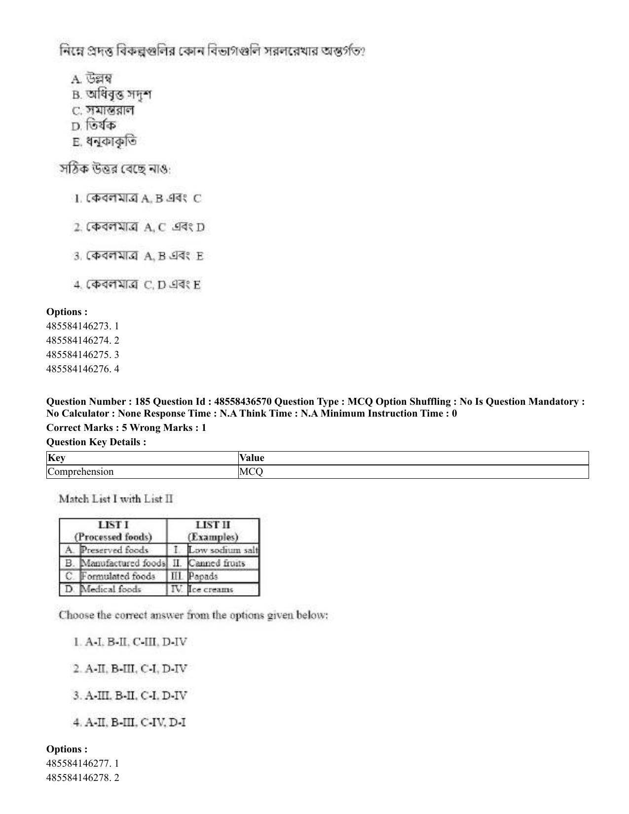 CUET 2023 English Bengali Shift 3 Question Papers - 22 June 2023 - Page 219