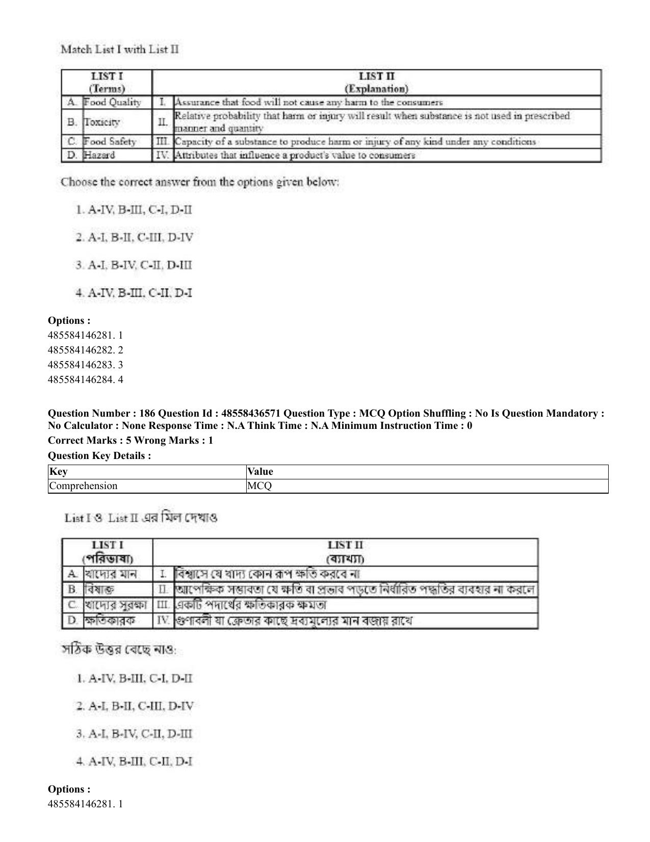 CUET 2023 English Bengali Shift 3 Question Papers - 22 June 2023 - Page 221