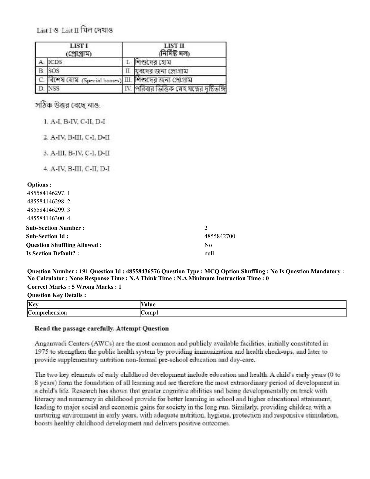 CUET 2023 English Bengali Shift 3 Question Papers - 22 June 2023 - Page 227