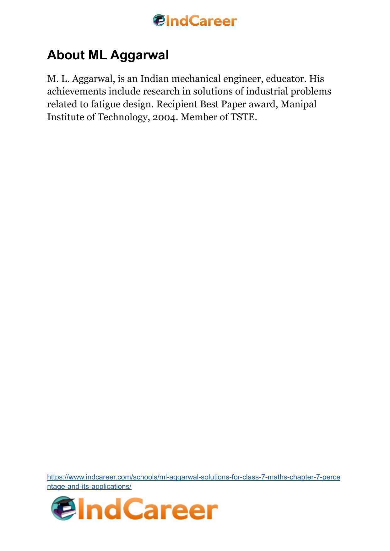 ML Aggarwal Solutions for Class 7 Maths Chapter 7- Percentage and Its Applications - Page 13