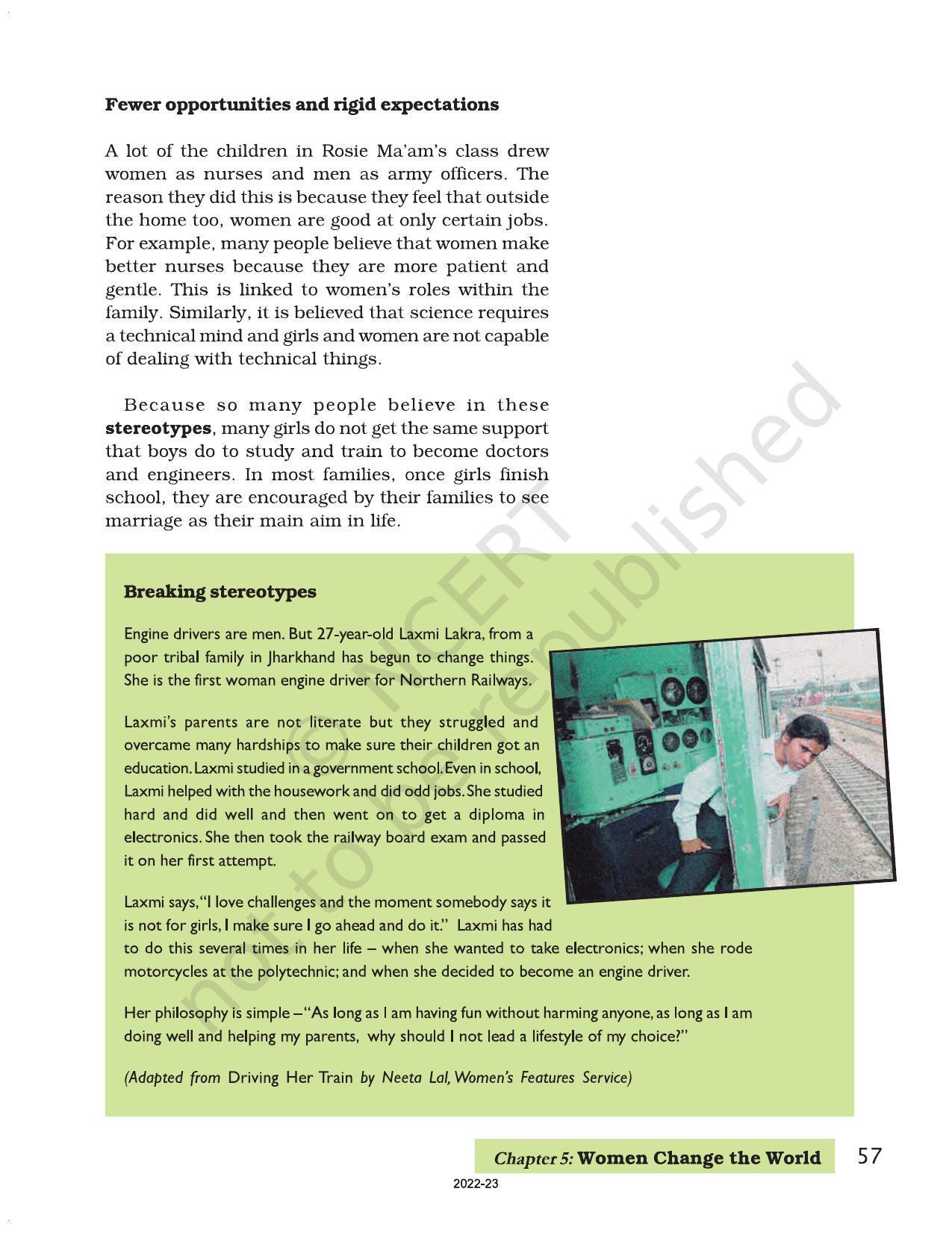 NCERT Book for Class 7 Social Science(Civics): Chapter 5-Women Change the World - Page 4