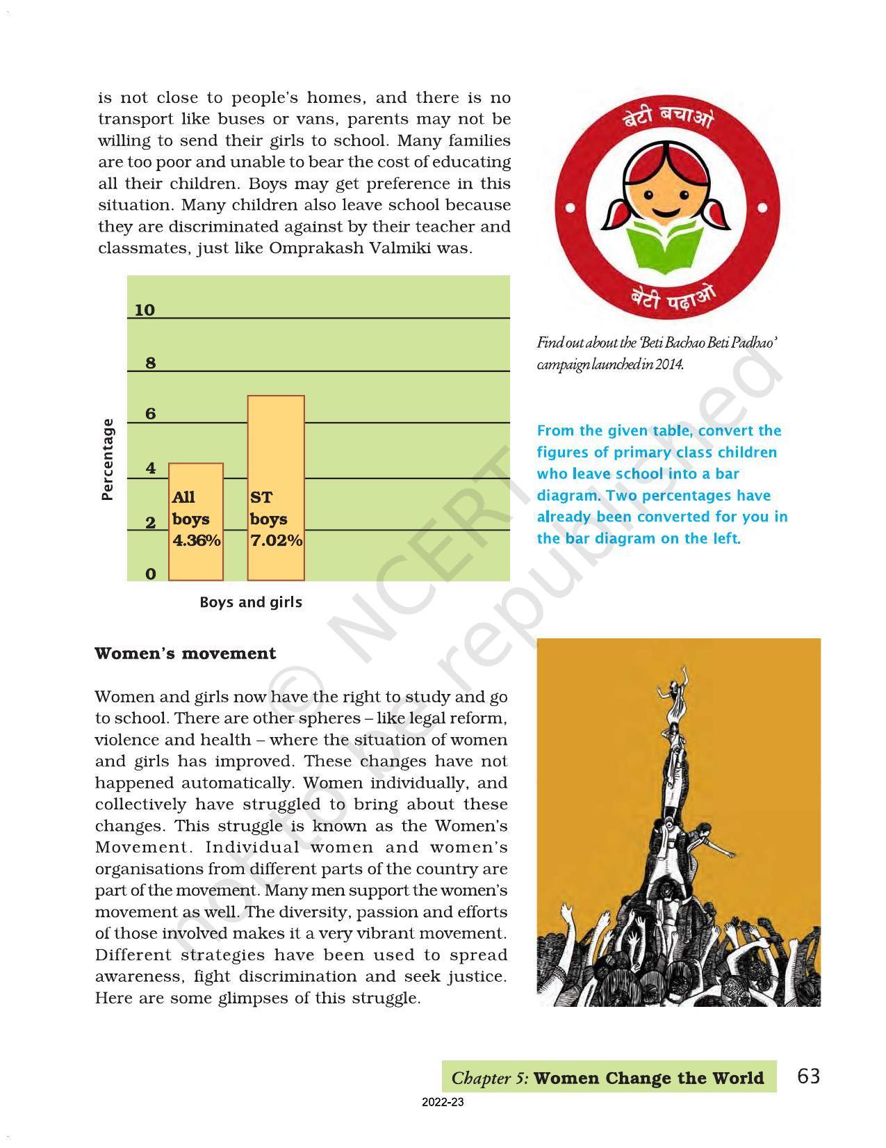 NCERT Book for Class 7 Social Science(Civics): Chapter 5-Women Change the World - Page 10