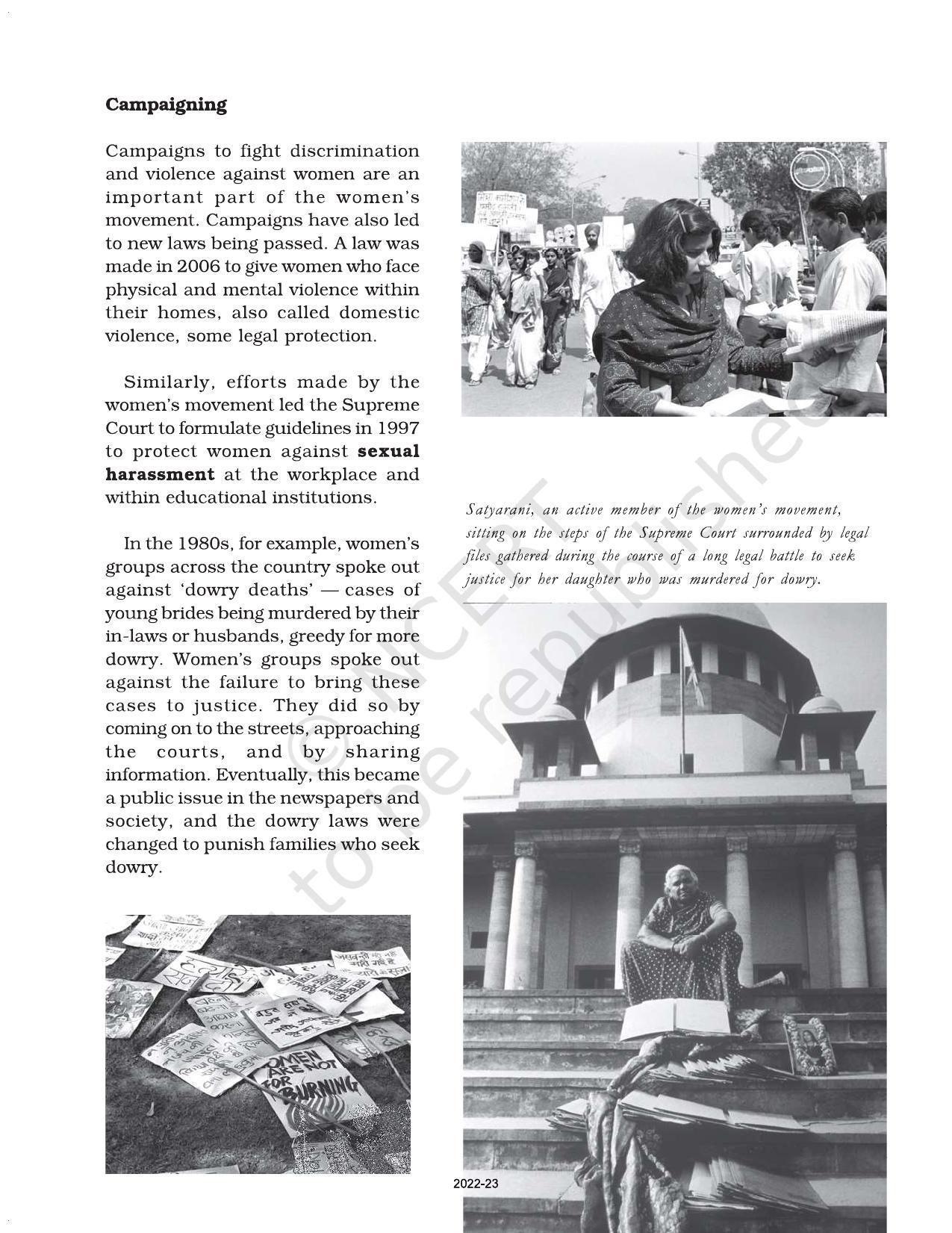 NCERT Book for Class 7 Social Science(Civics): Chapter 5-Women Change the World - Page 11